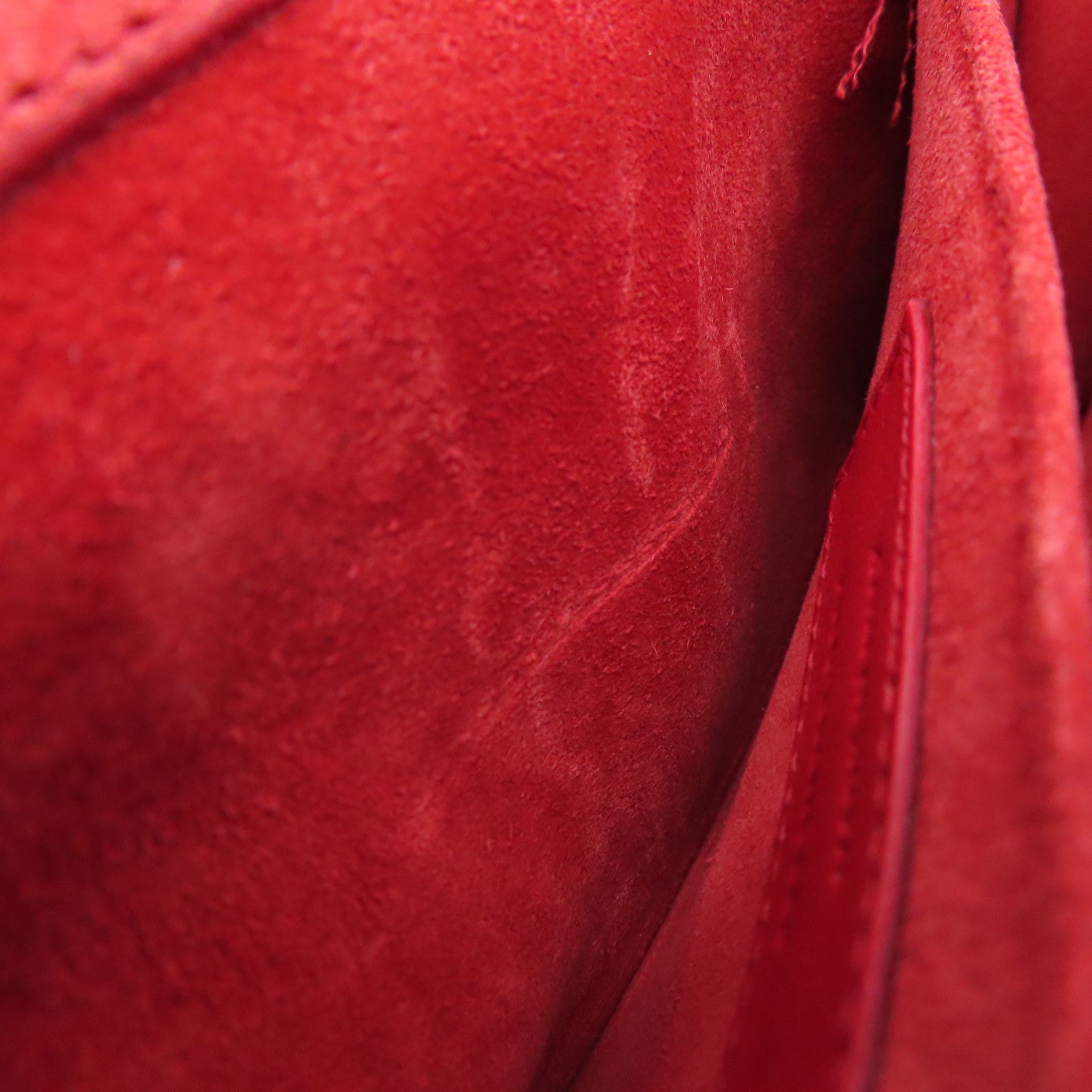SAINT LAURENT [Sharp Discount] Leather Second Pouch Gold Buckle Clutch Red
