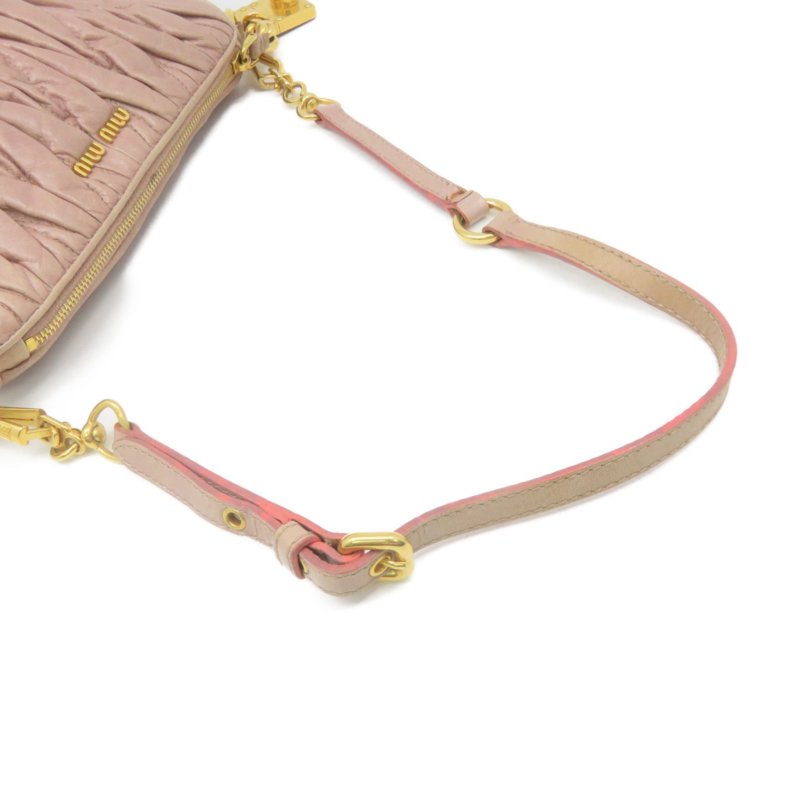 Miu Miu 羊皮皮革Shoulder Bag肩背袋粉紅色