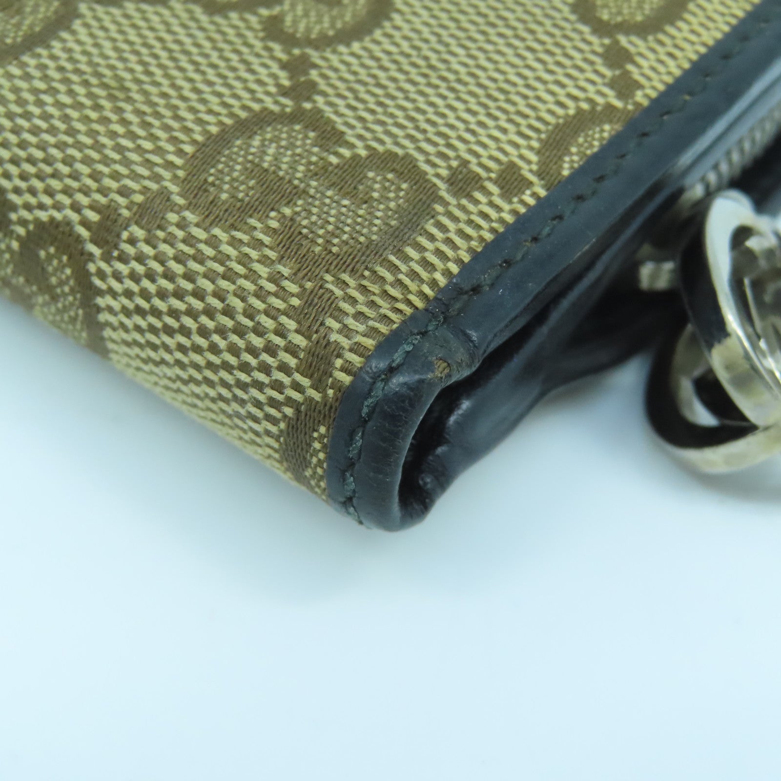 GUCCI 帆布Wallet银扣钱包啡色