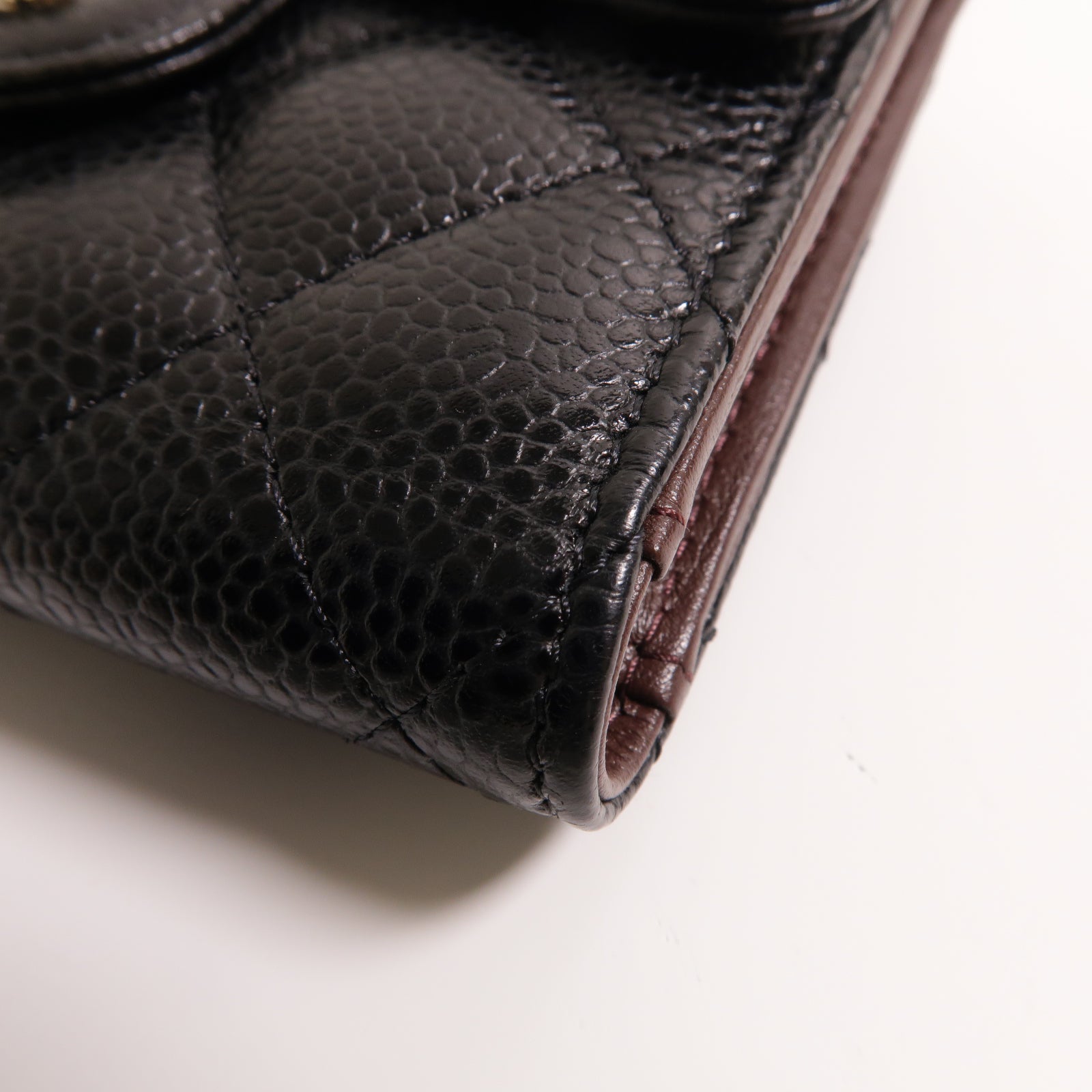 CHANEL 菱格牛皮皮革Classic Wallet銀扣錢包黑色