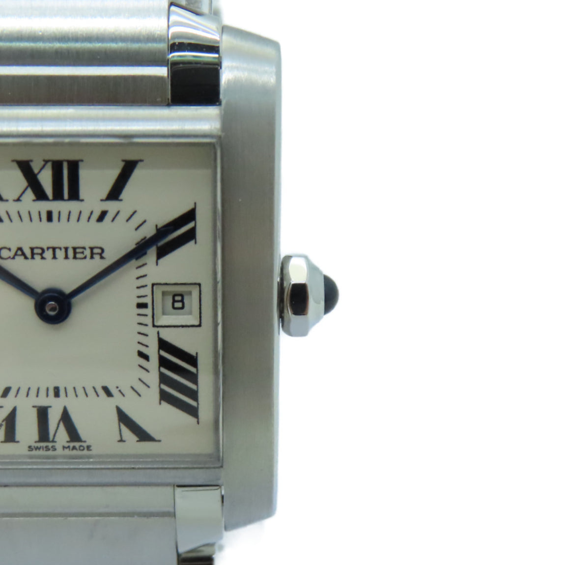 CARTIER Tank Francaise Stainless Steel Watch Quartz Movement White
