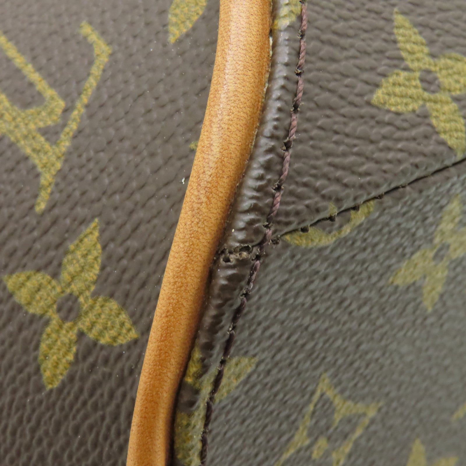 LOUIS VUITTON Monogram Elipse PM金扣手挽袋棕色