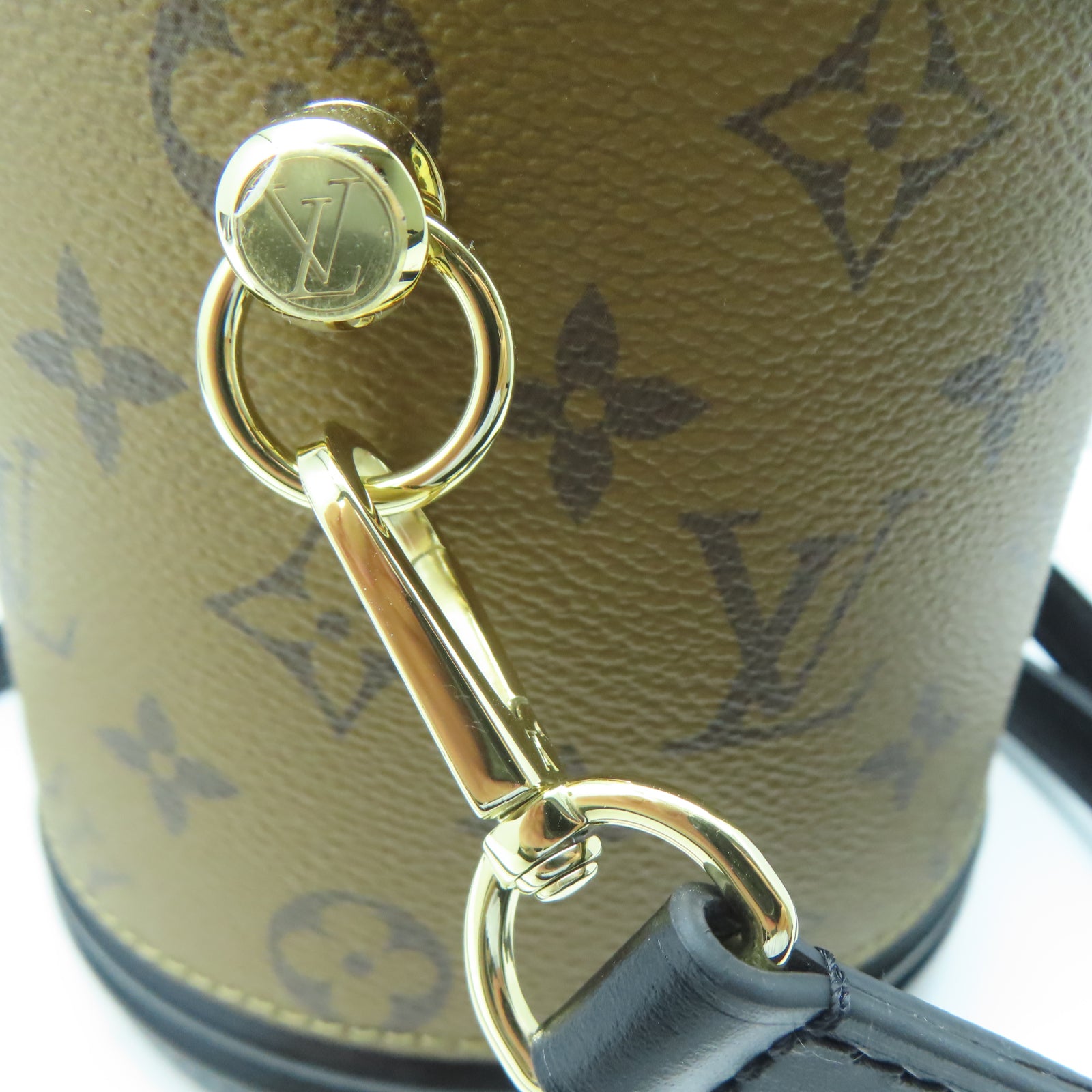 LOUIS VUITTON 【激減優惠】Monogram Reverse Cannes金扣手挽肩背兩用袋棕色