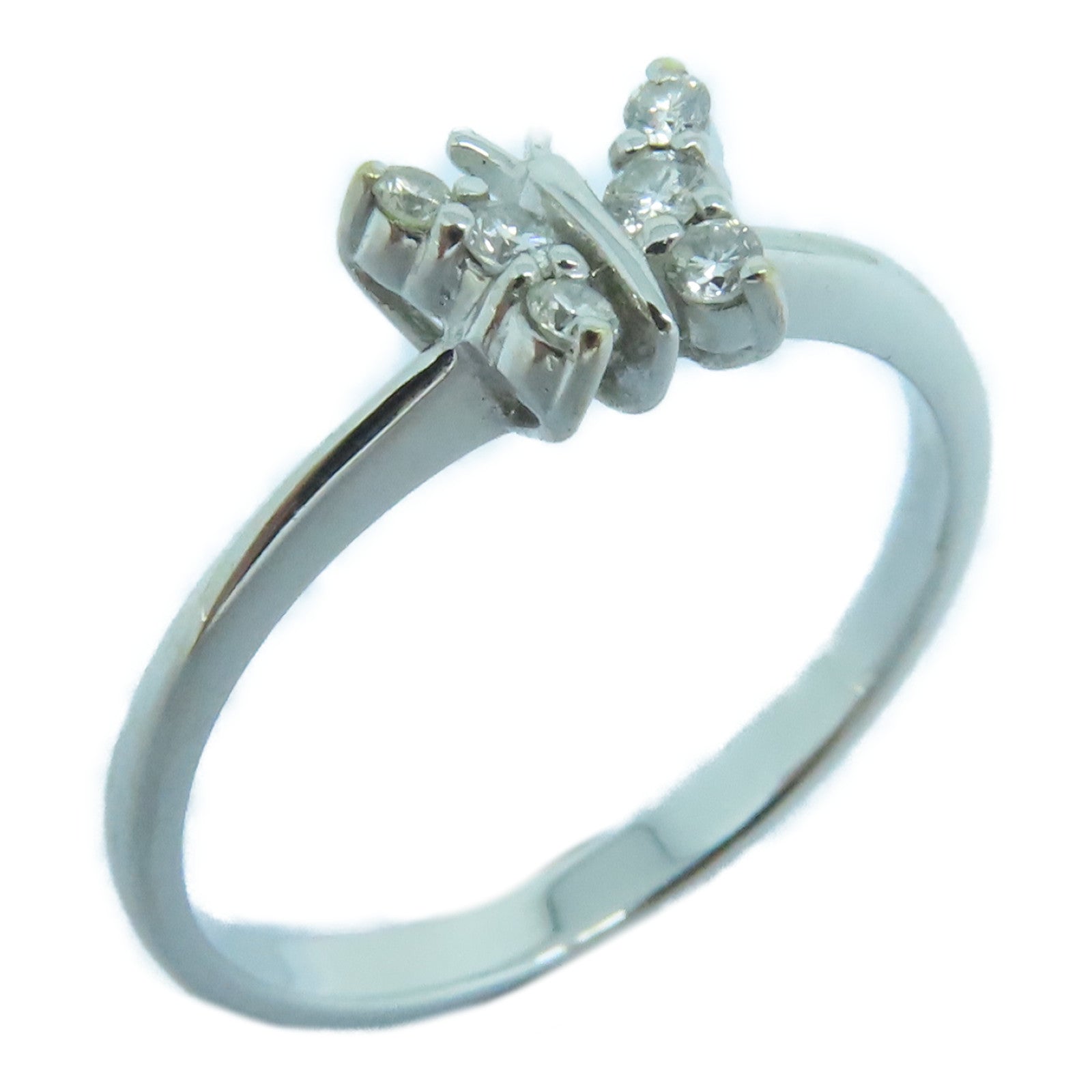 JEWELRY 18K White Gold Diamond Ring US#5.25