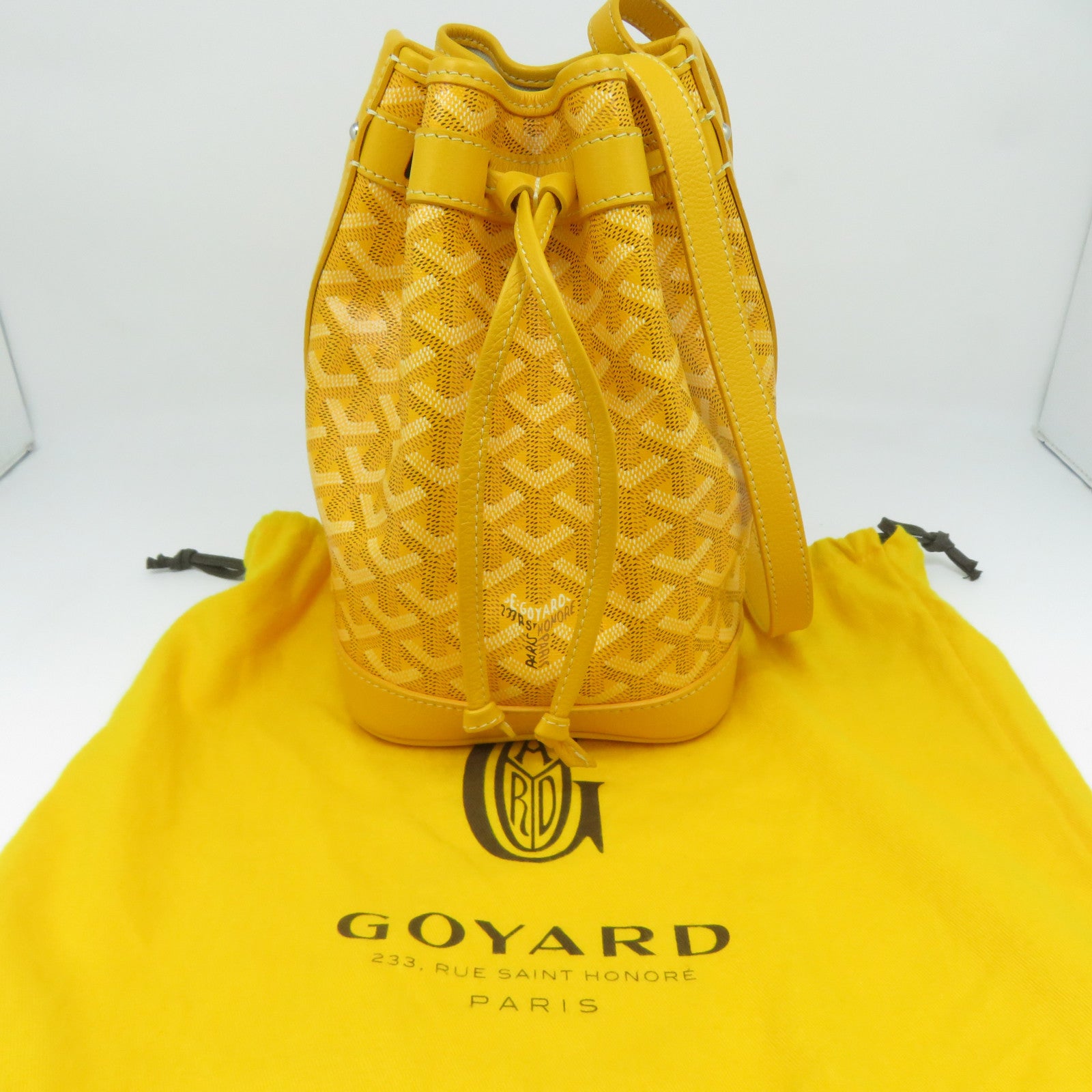 GOYARD 塗層帆布Petit Plot銀扣肩背袋黃色