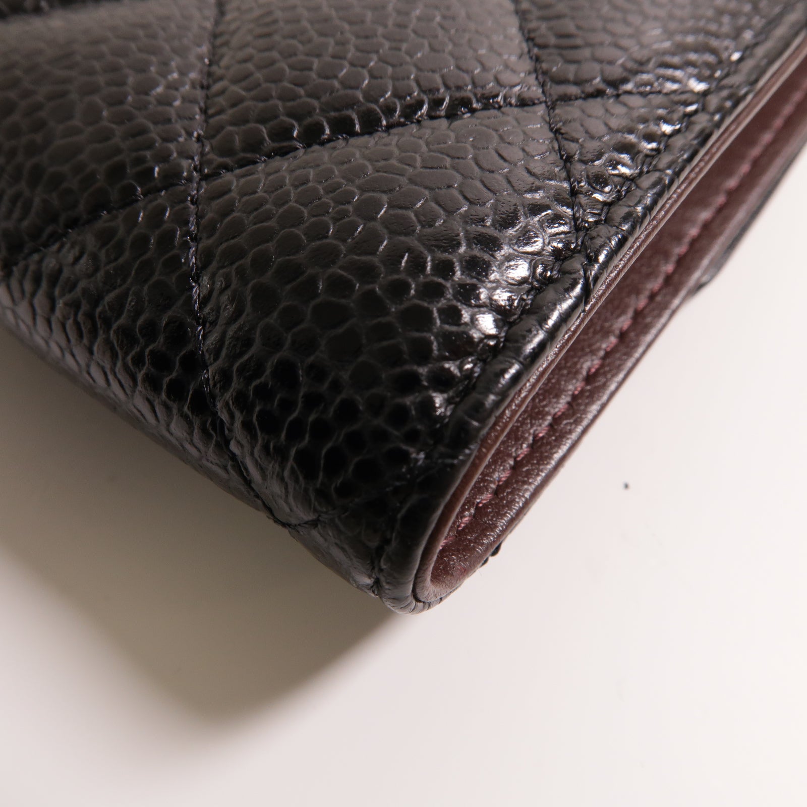 CHANEL 菱格牛皮皮革Classic Wallet銀扣錢包黑色