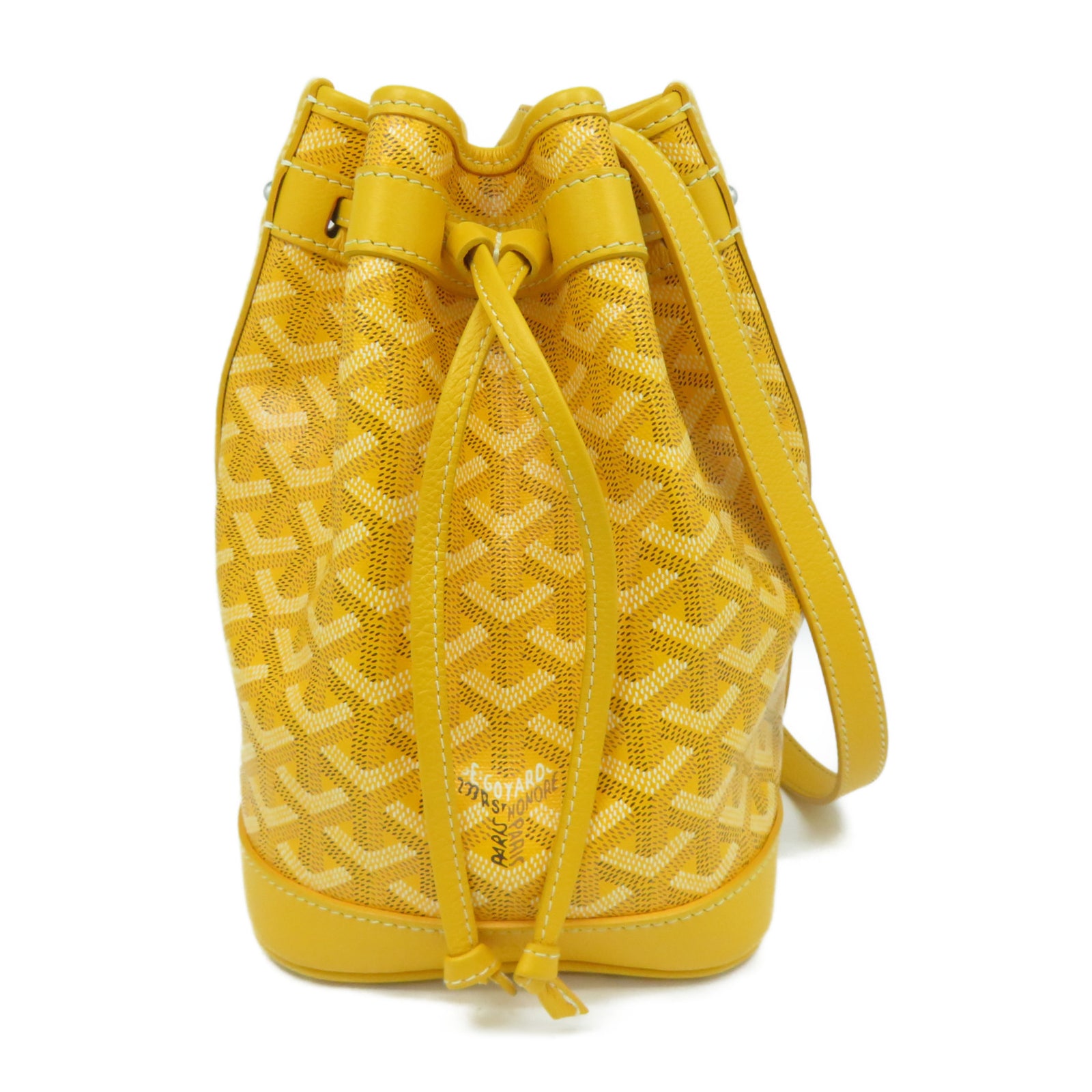 GOYARD 塗層帆布Petit Plot銀扣肩背袋黃色