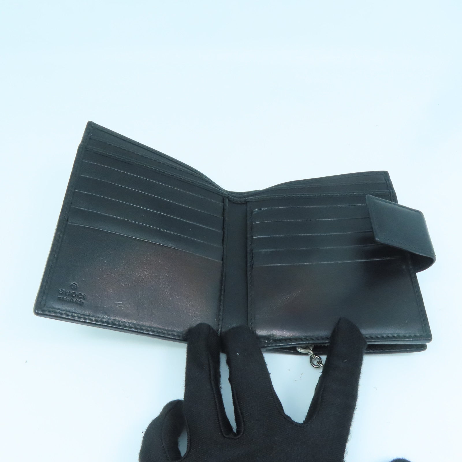 GUCCI 帆布Wallet银扣钱包啡色