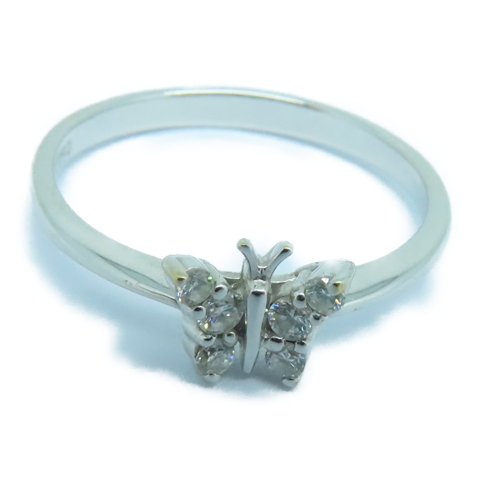 JEWELRY 18K White Gold Diamond Ring US#5.25