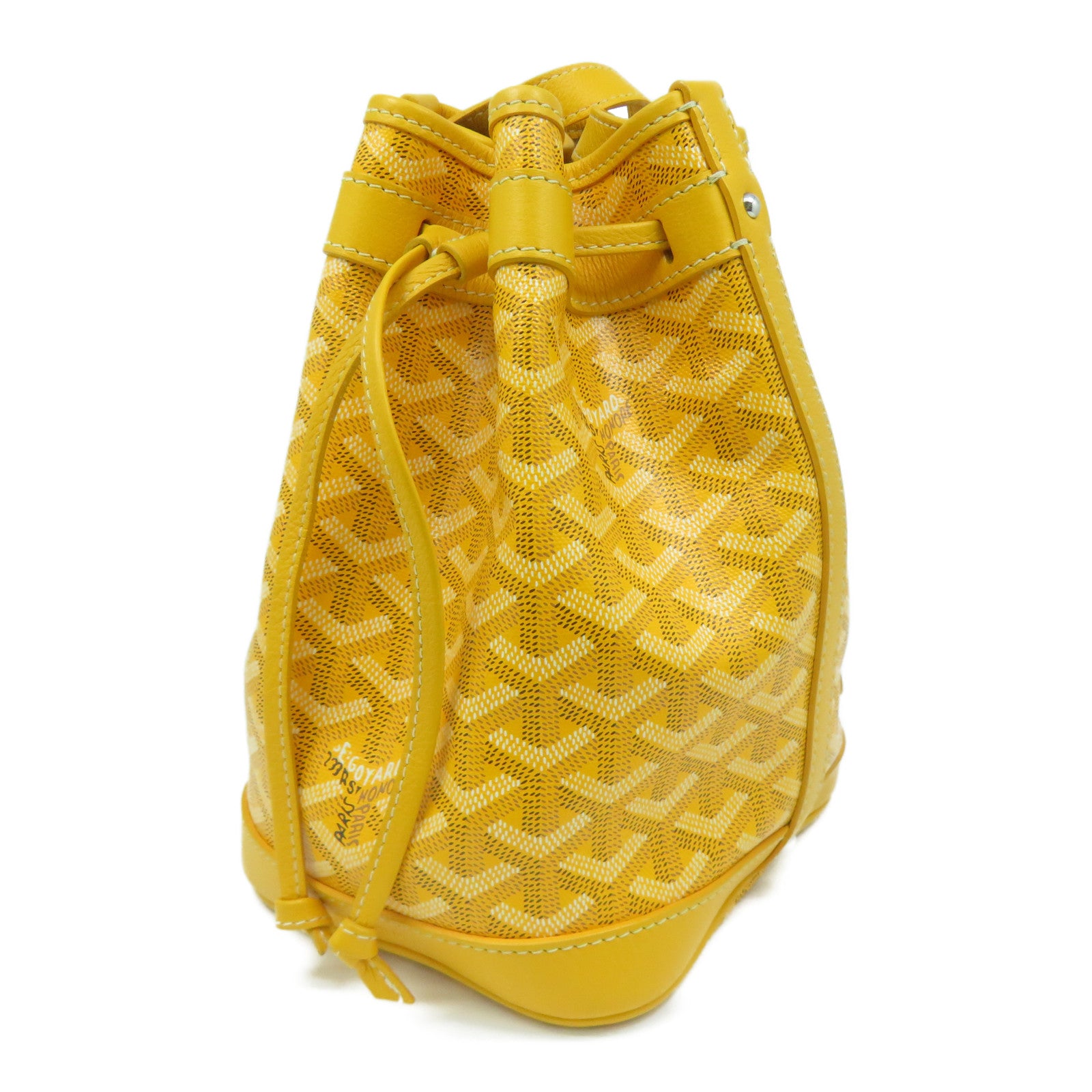 GOYARD 塗層帆布Petit Plot銀扣肩背袋黃色