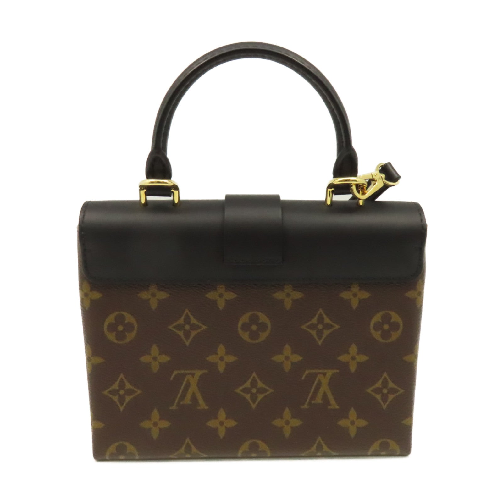 LOUIS VUITTON Monogram Lockit BB 2Way Shoulder Bag金扣手挽肩兩用袋啡色/黑色