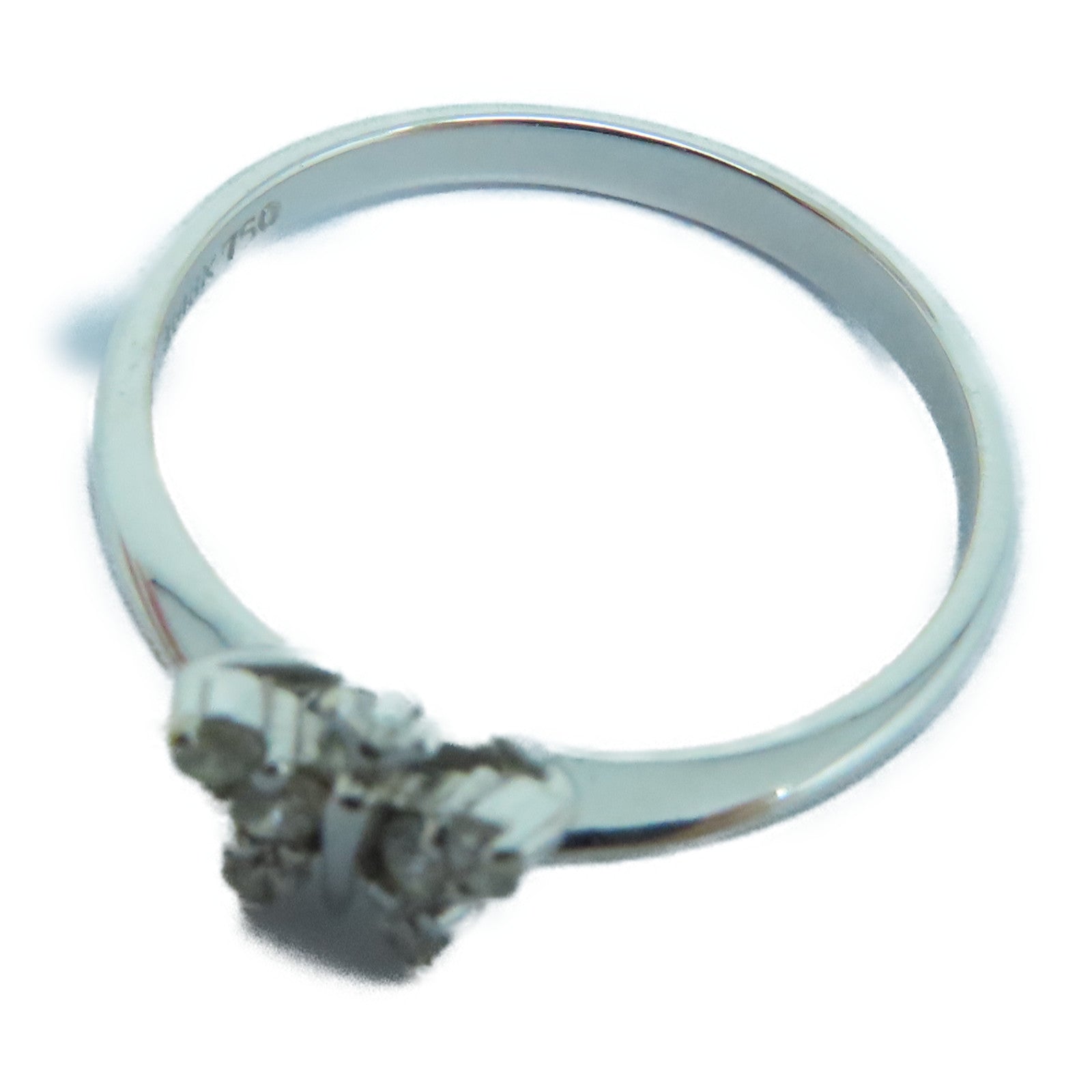 JEWELRY 18K White Gold Diamond Ring US#5.25