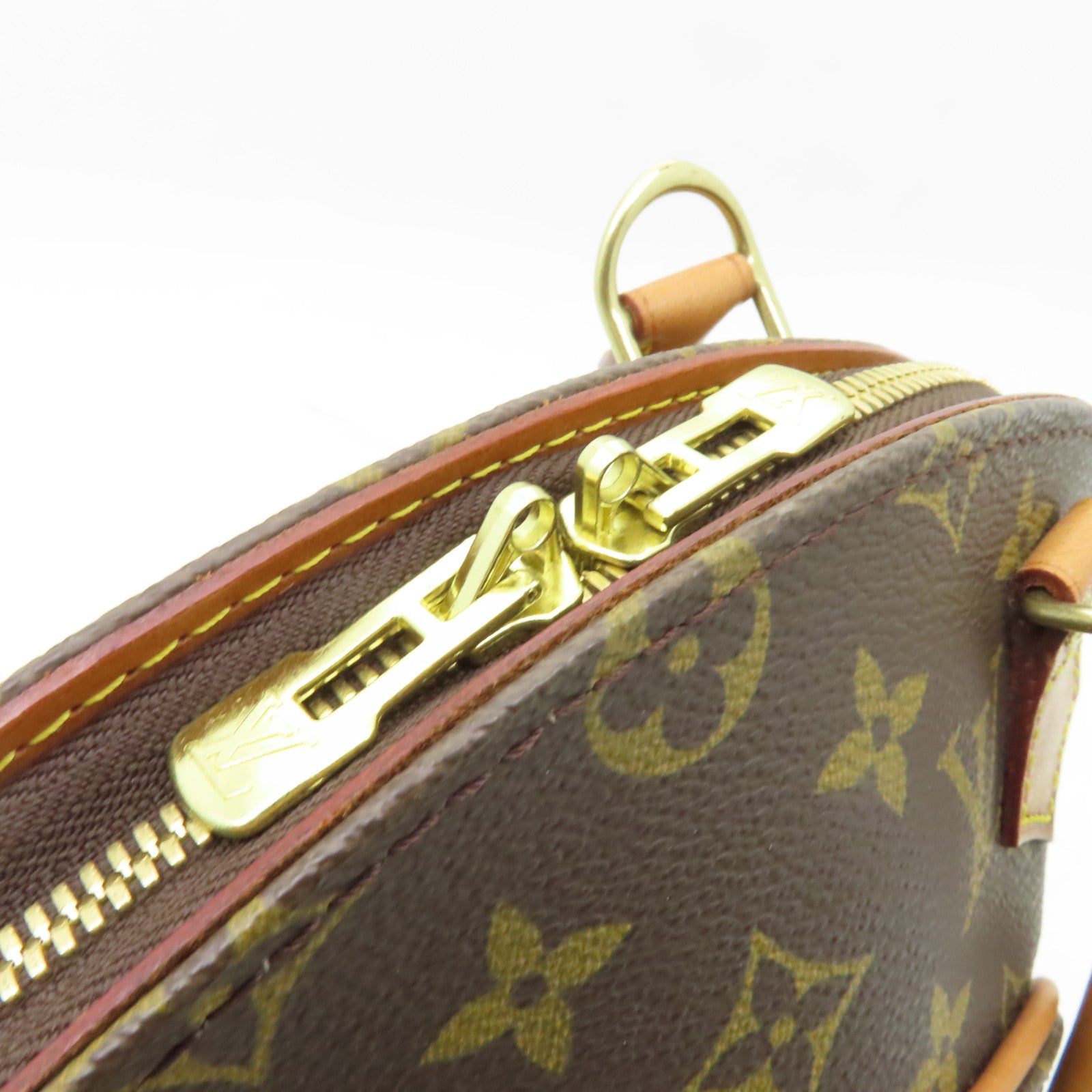 LOUIS VUITTON Monogram Elipse PM金扣手挽袋棕色