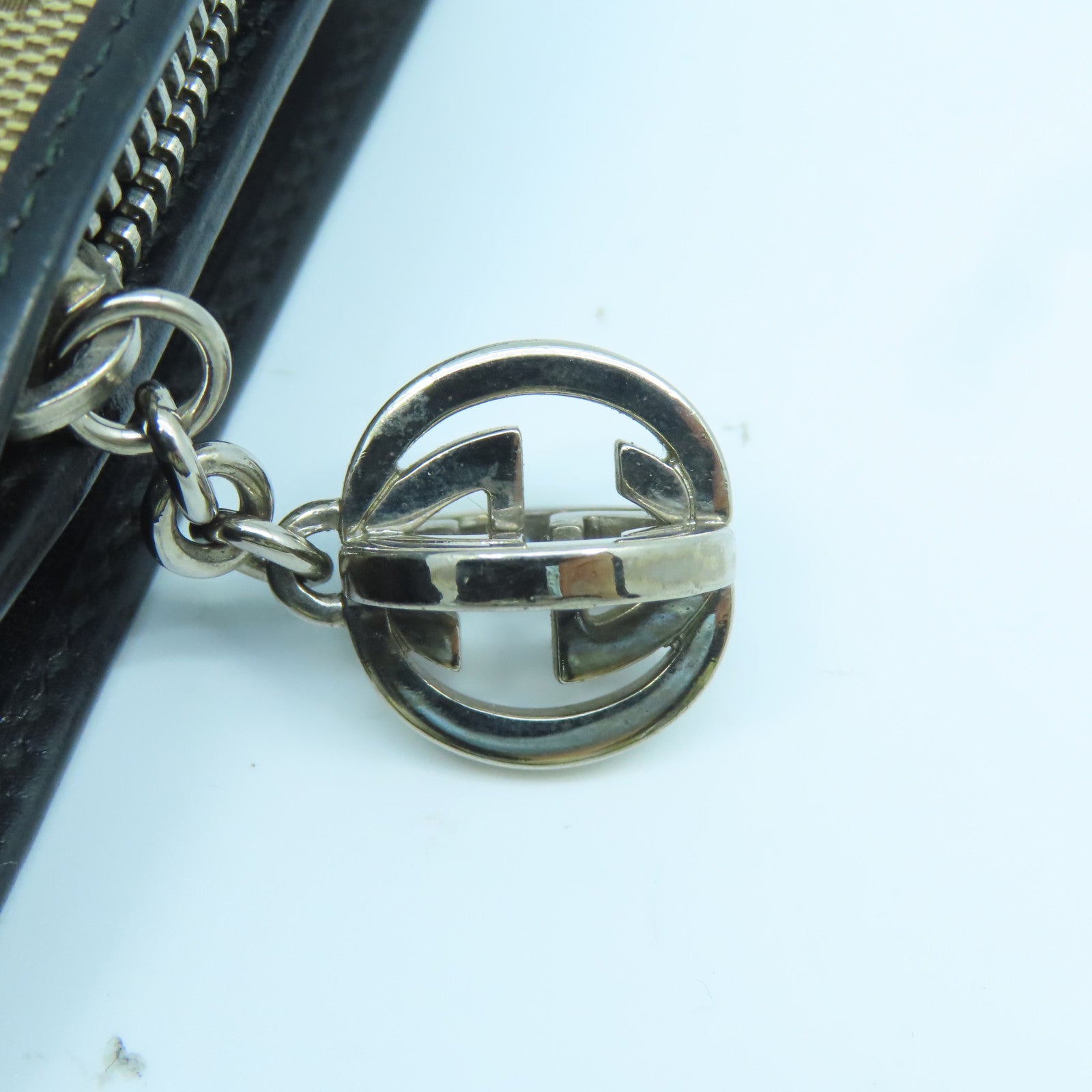 GUCCI 帆布Wallet银扣钱包啡色