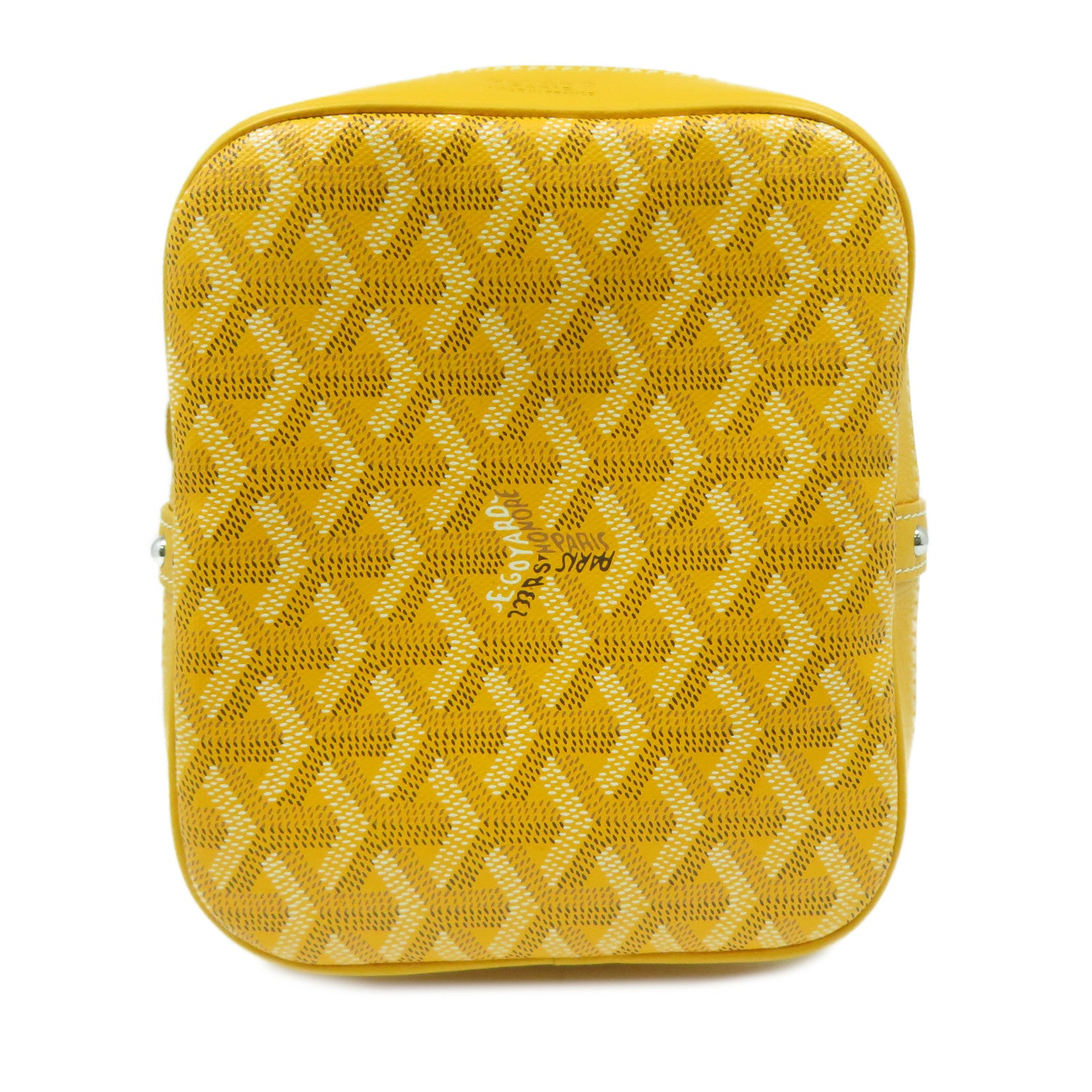 GOYARD 塗層帆布Petit Plot銀扣肩背袋黃色