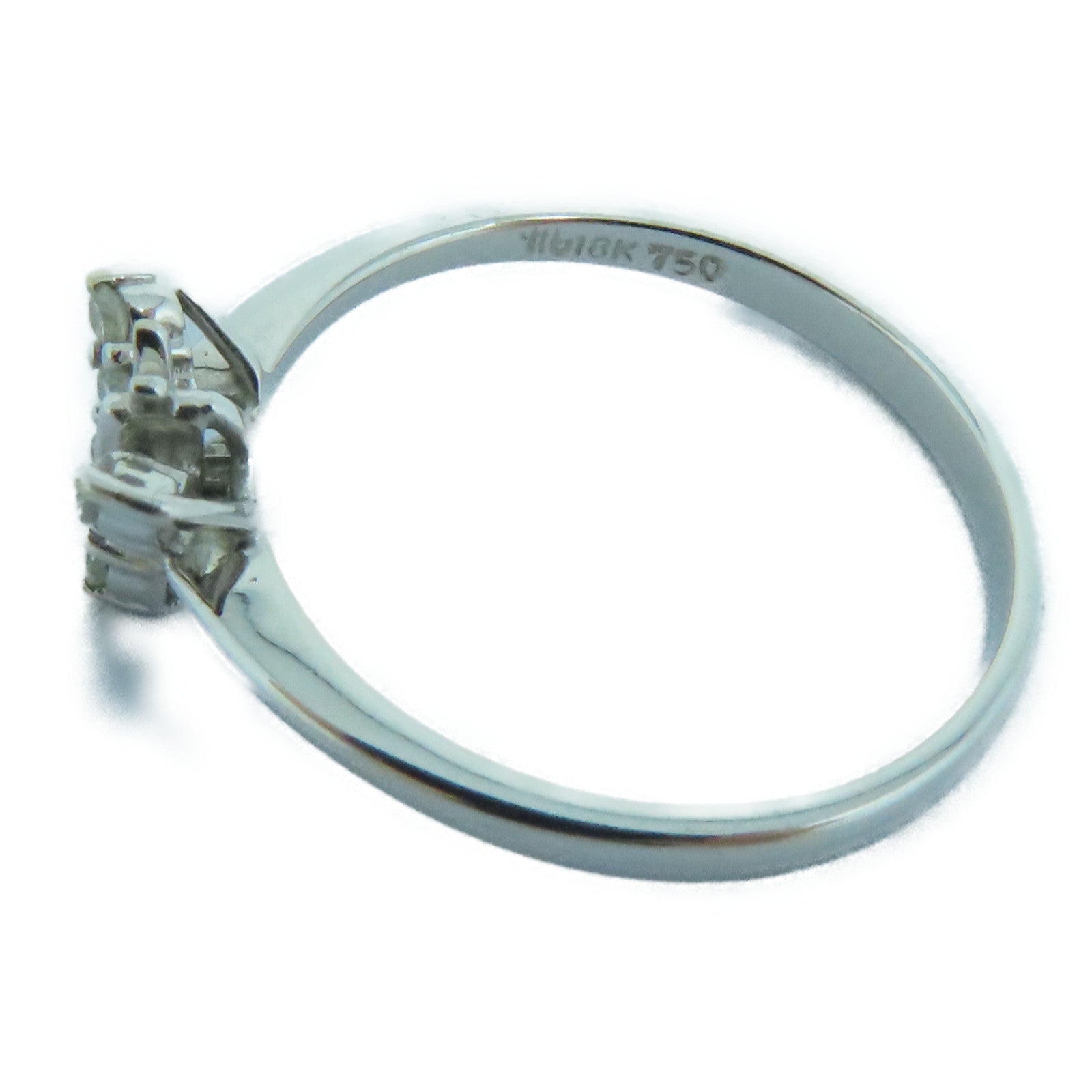 JEWELRY 18K White Gold Diamond Ring US#5.25