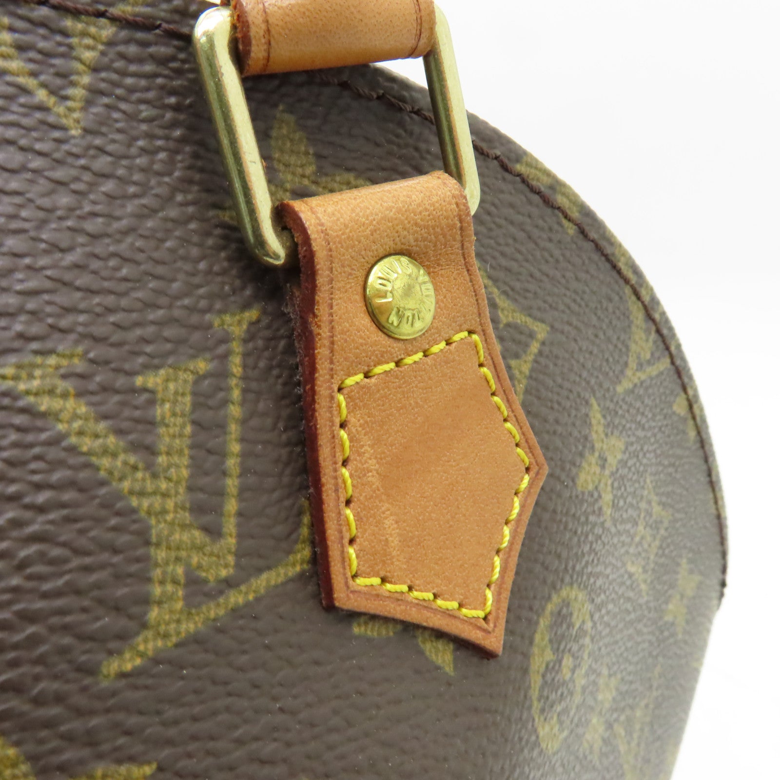 LOUIS VUITTON Monogram Elipse PM金扣手挽袋棕色