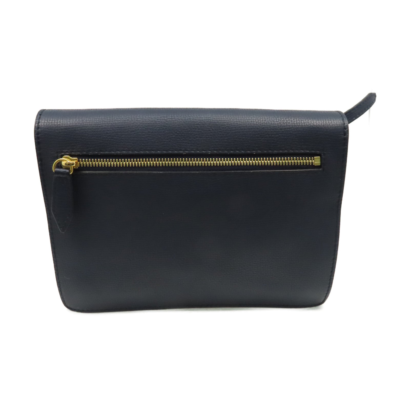 BURBERRY 牛皮皮革/帆布Shoulder Bag金扣肩背袋藍色/啡色