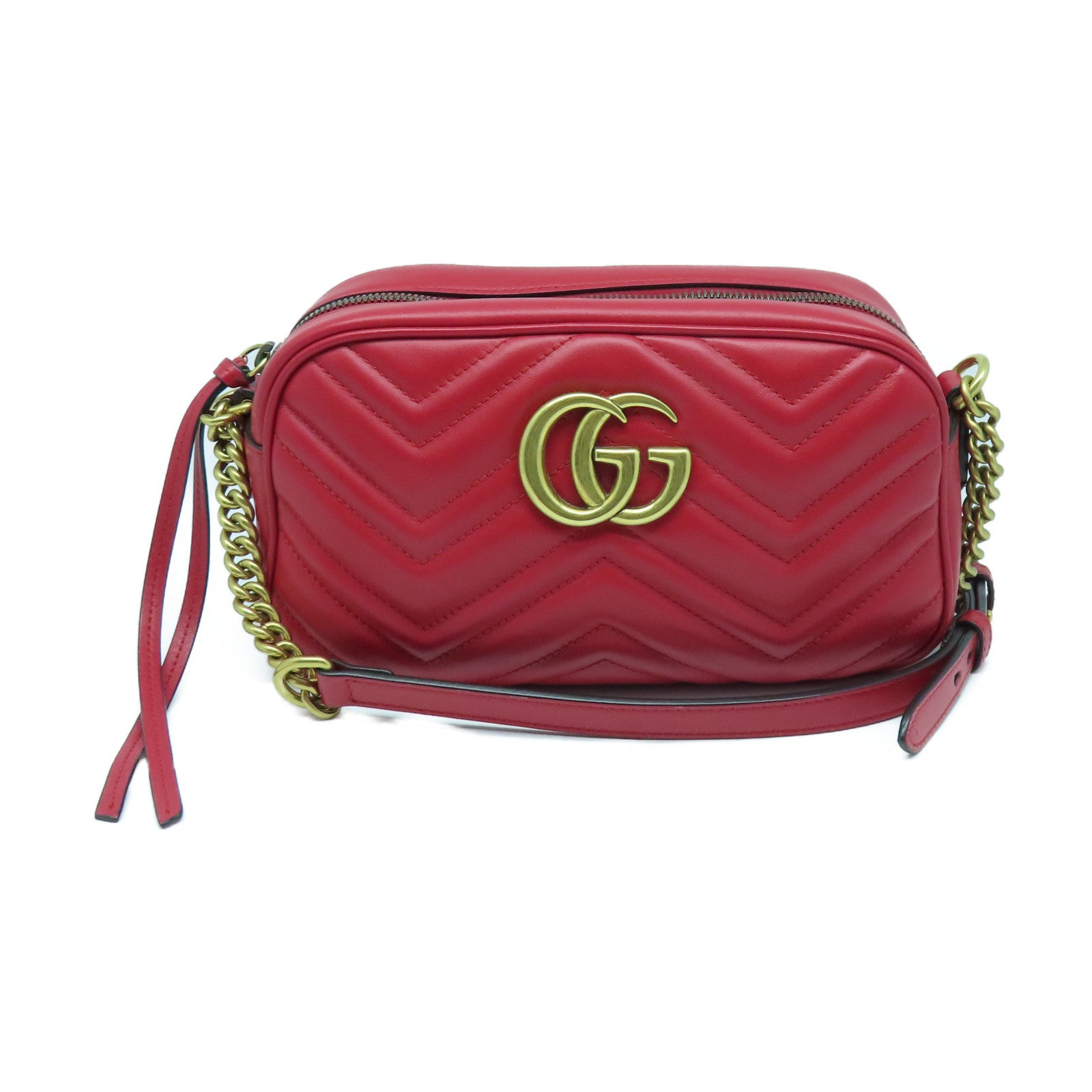 GUCCI 牛皮皮革Shoulder Bag金扣肩背袋红色
