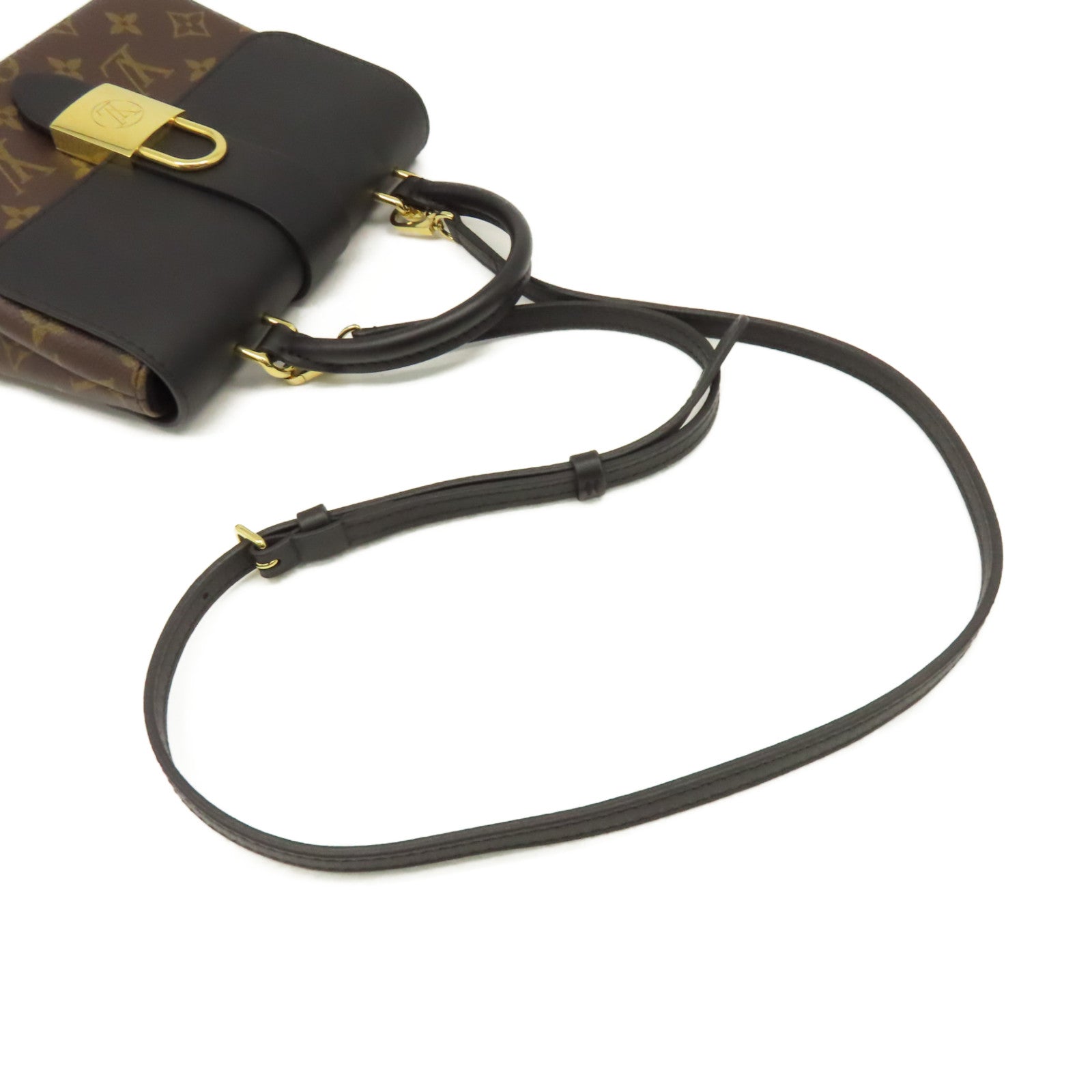 LOUIS VUITTON Monogram Lockit BB 2Way Shoulder Bag金扣手挽肩兩用袋啡色/黑色