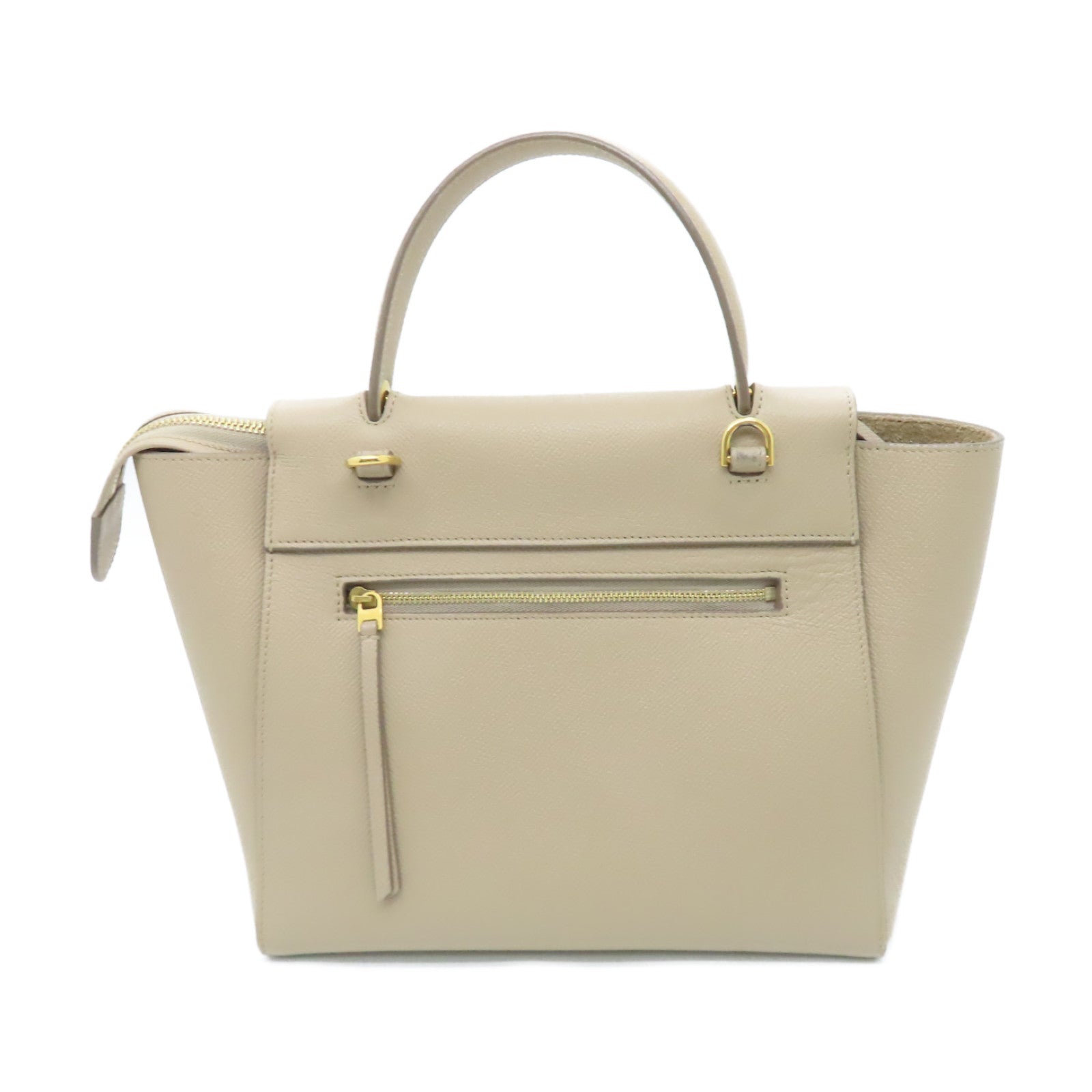 CELINE 牛皮皮革Belt Bag金扣手挽肩背兩用袋米色