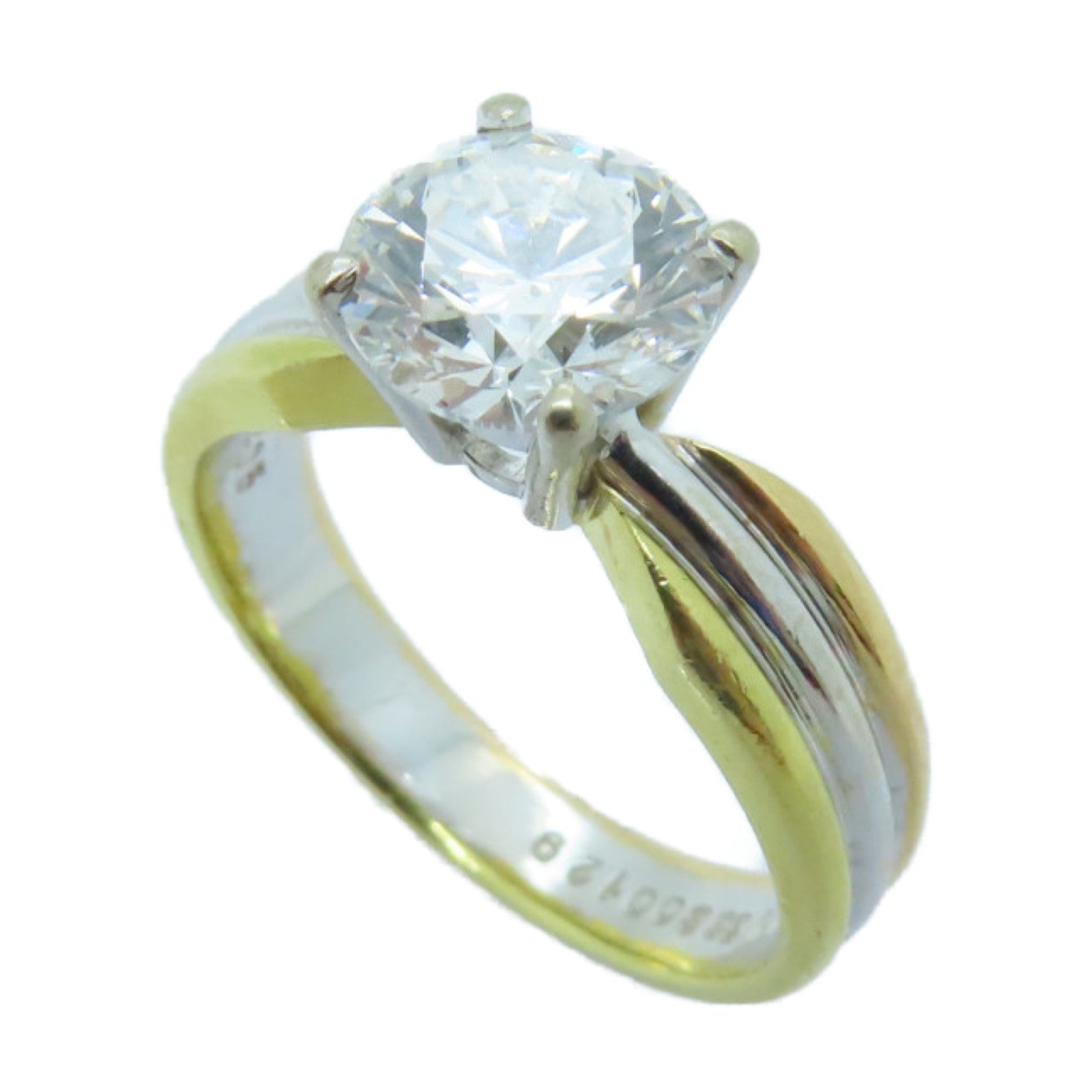 JEWELRY 18K White Gold Gold/Rose Gold Diamond Ring 2.05ct Diamond Ring US#8.5