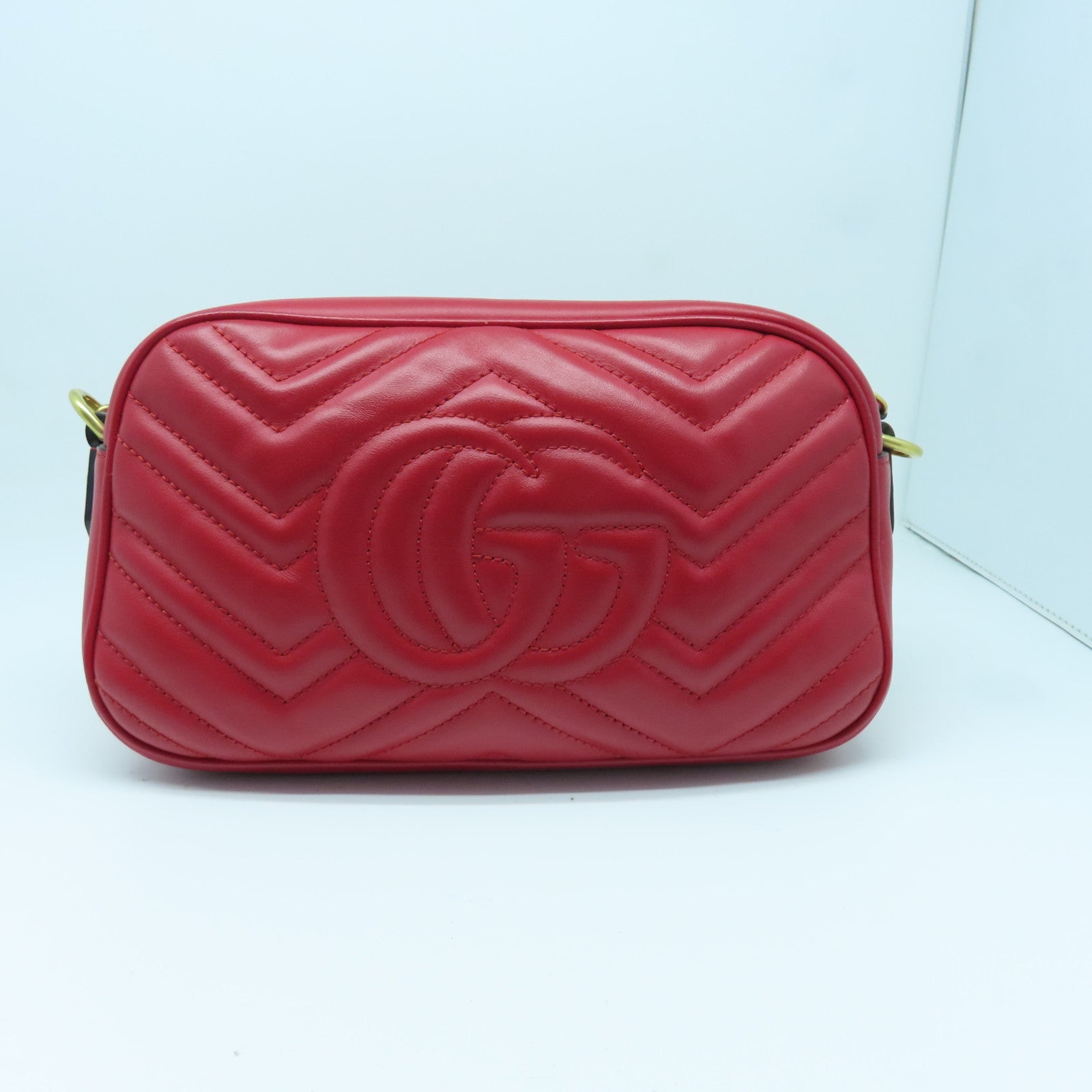 GUCCI 牛皮皮革Shoulder Bag金扣肩背袋红色