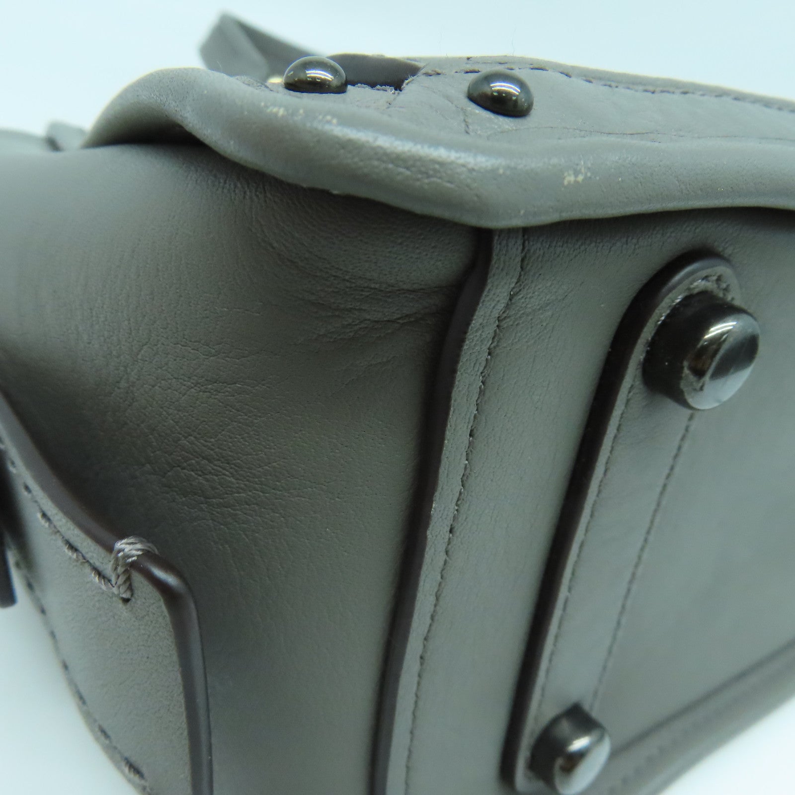 COACH 【激減優惠】牛皮皮革2 Way Shoulder金扣/黑扣手挽肩背兩用袋灰色