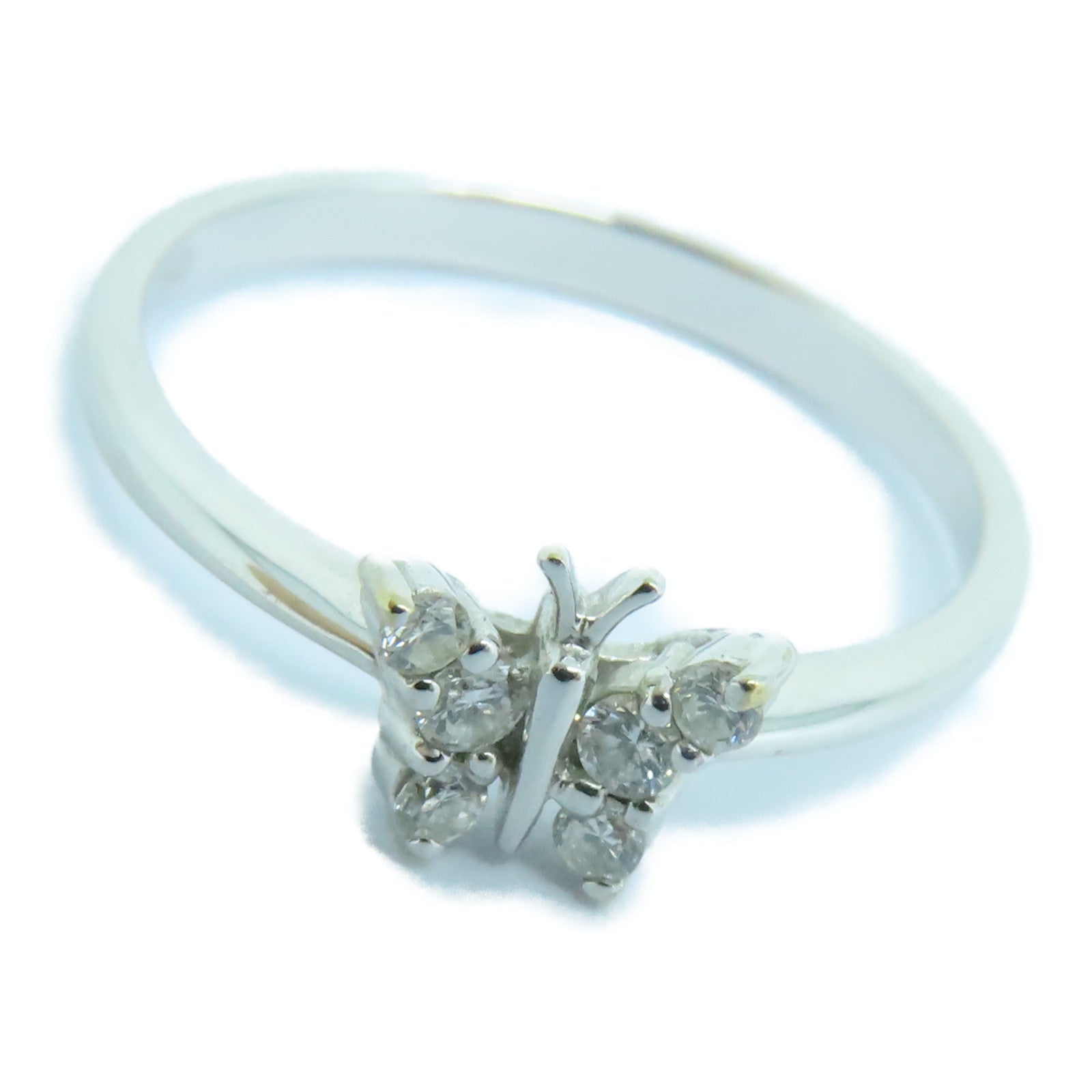 JEWELRY 18K White Gold Diamond Ring US#5.25