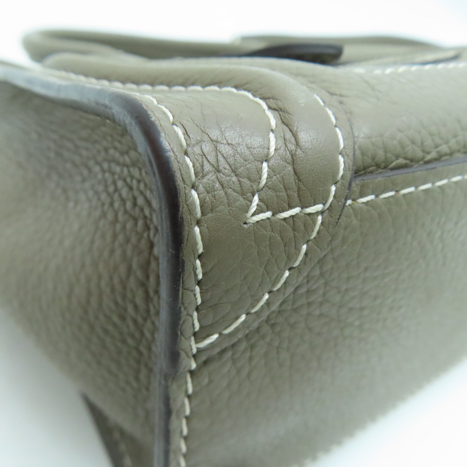 CELINE 【激減優惠】牛皮皮革Nano Luggage銀扣手挽肩背兩用袋灰色