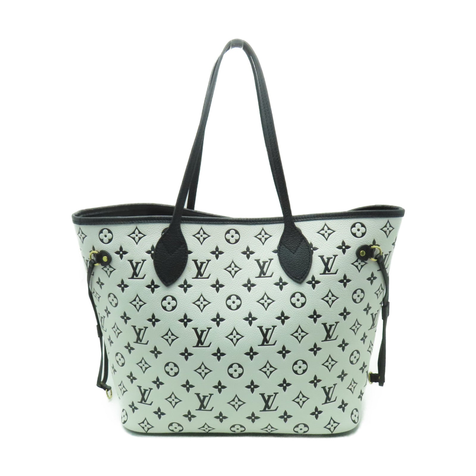 LOUIS VUITTON Monogram Empreinte Neverfull MM金扣手挽袋黒色/白色/粉紅色