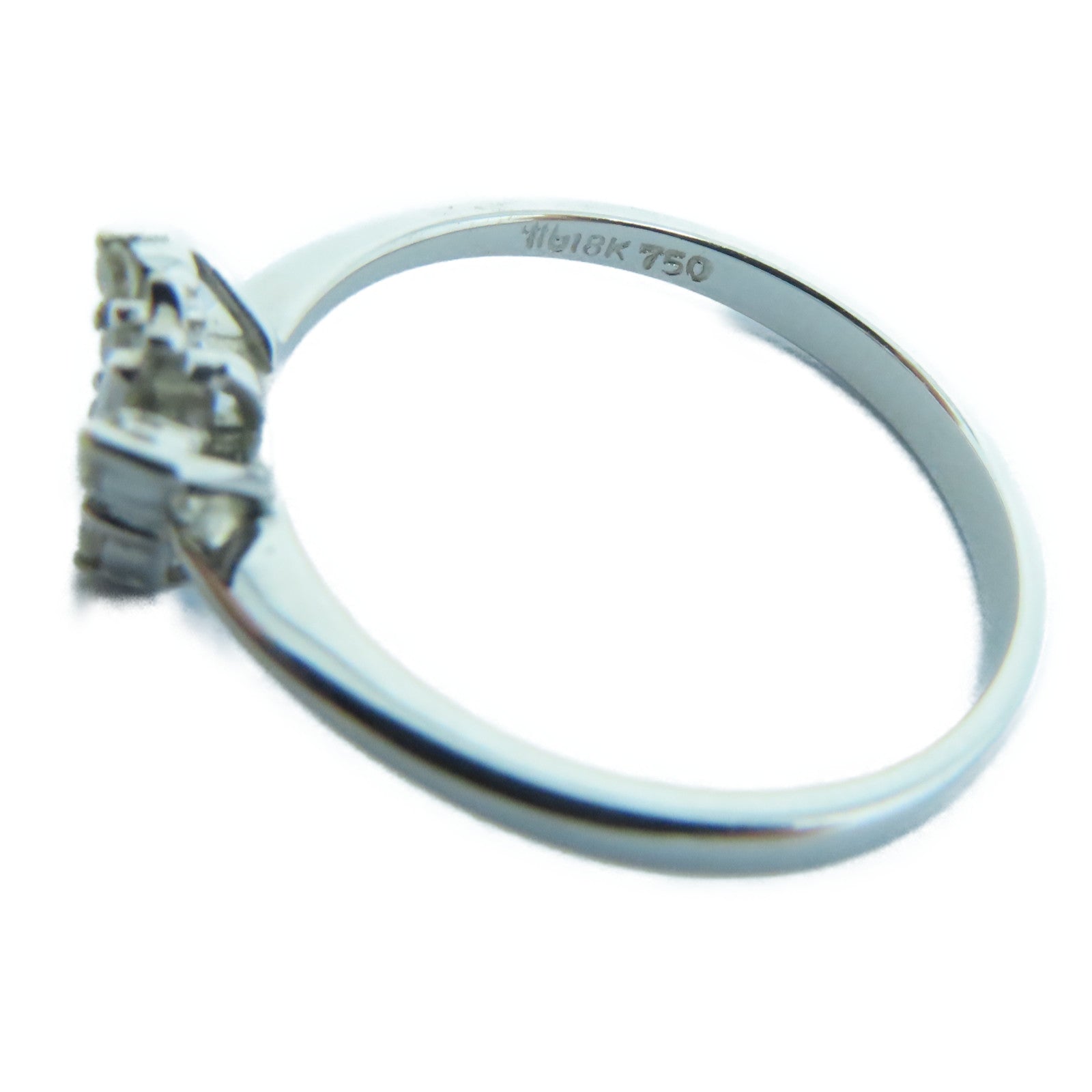 JEWELRY 18K White Gold Diamond Ring US#5.25