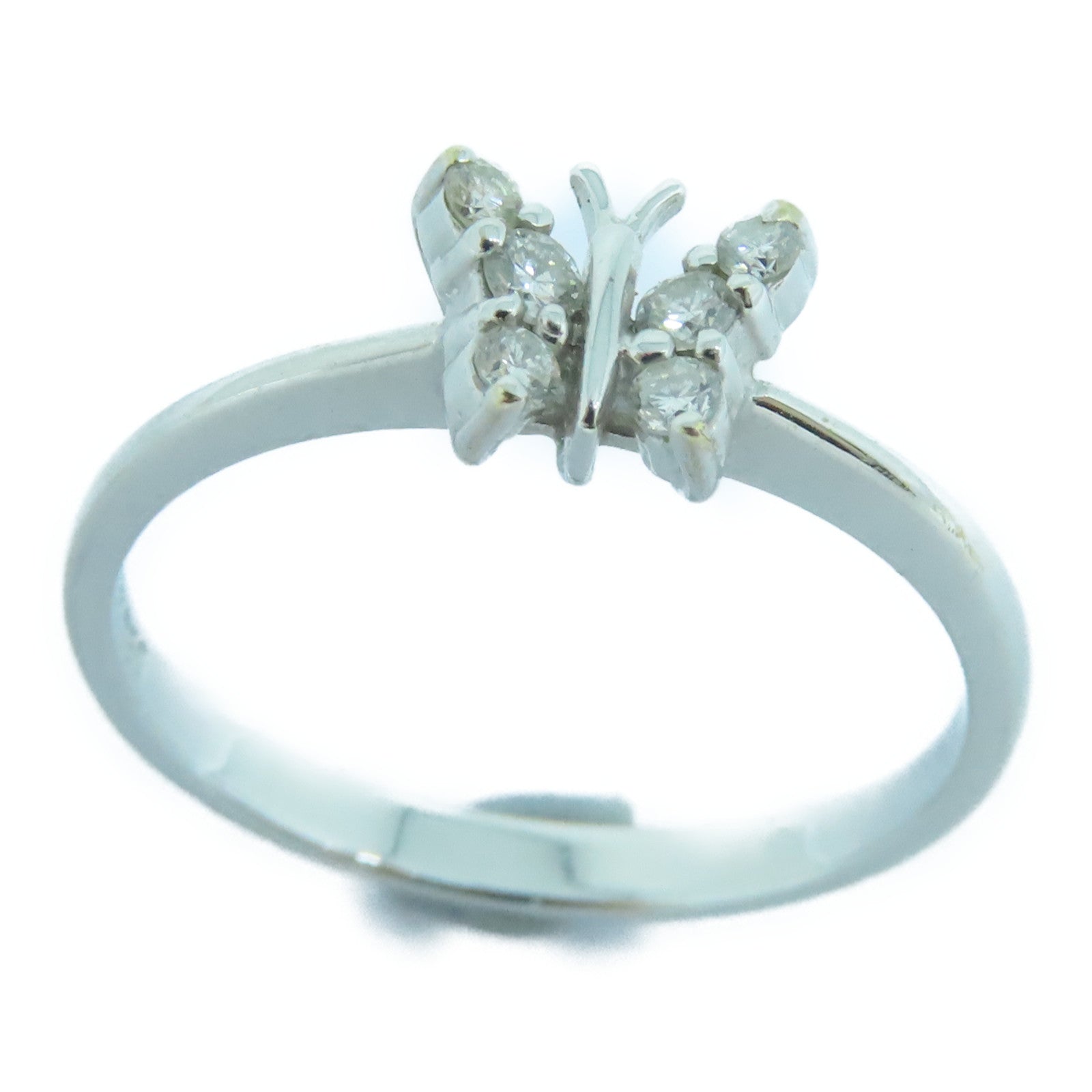 JEWELRY 18K White Gold Diamond Ring US#5.25
