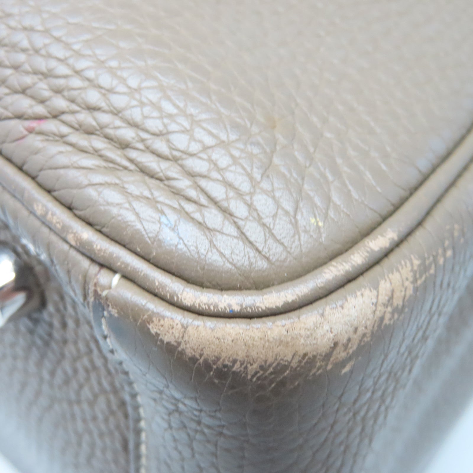HERMES Taurillon Clemence皮革Lindy 30银扣手挽肩背两用袋大象灰色