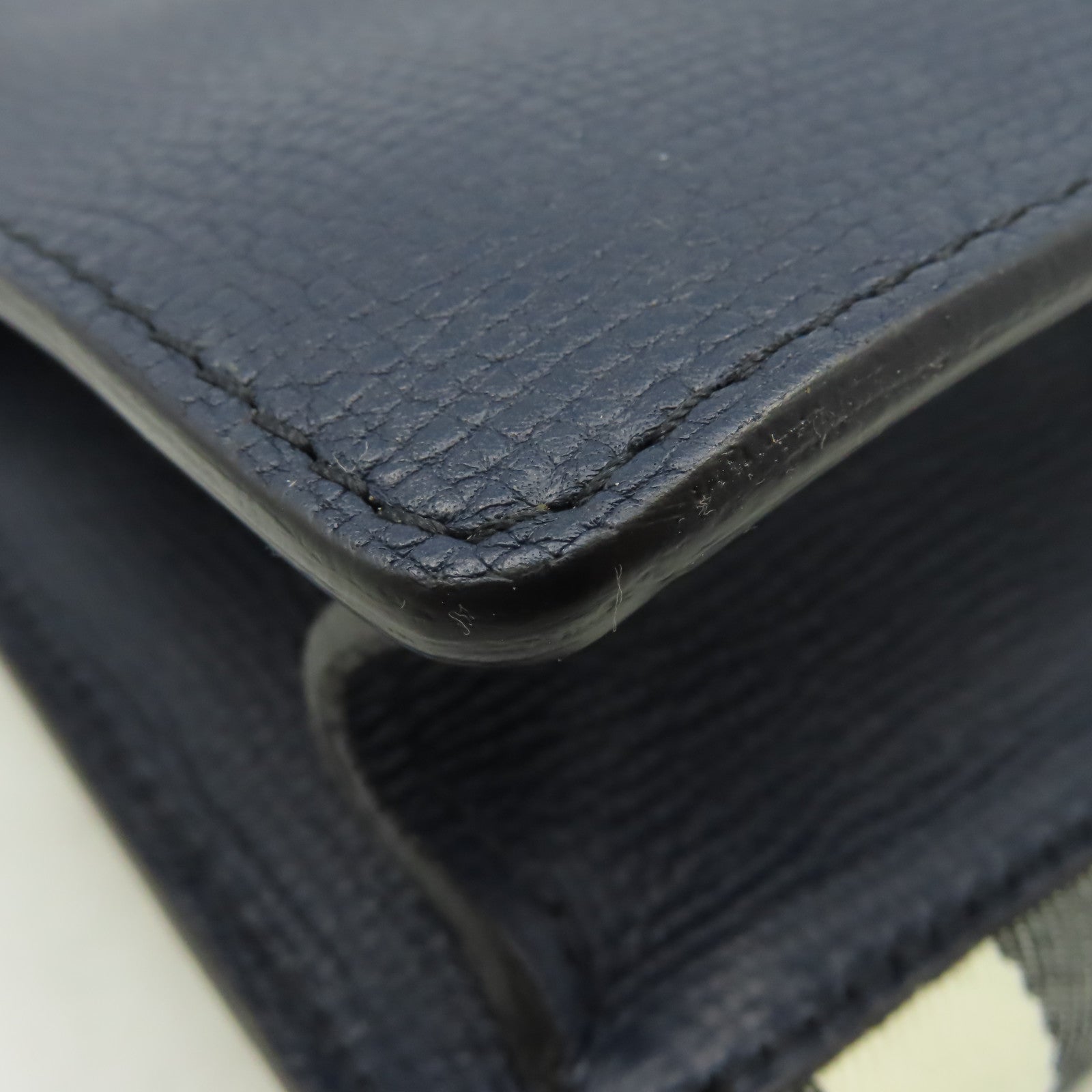 BURBERRY 牛皮皮革/帆布Shoulder Bag金扣肩背袋藍色/啡色