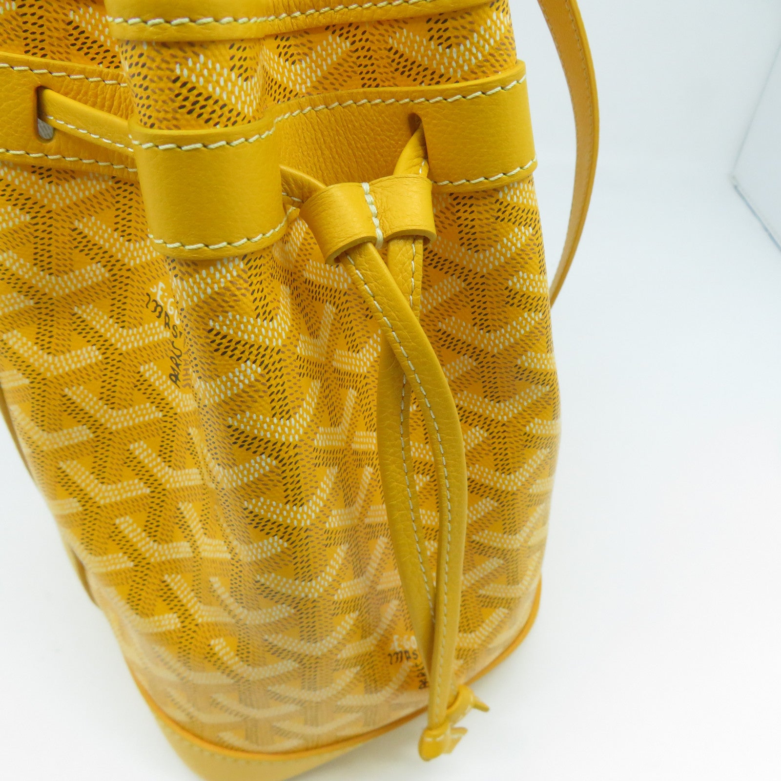 GOYARD 塗層帆布Petit Plot銀扣肩背袋黃色