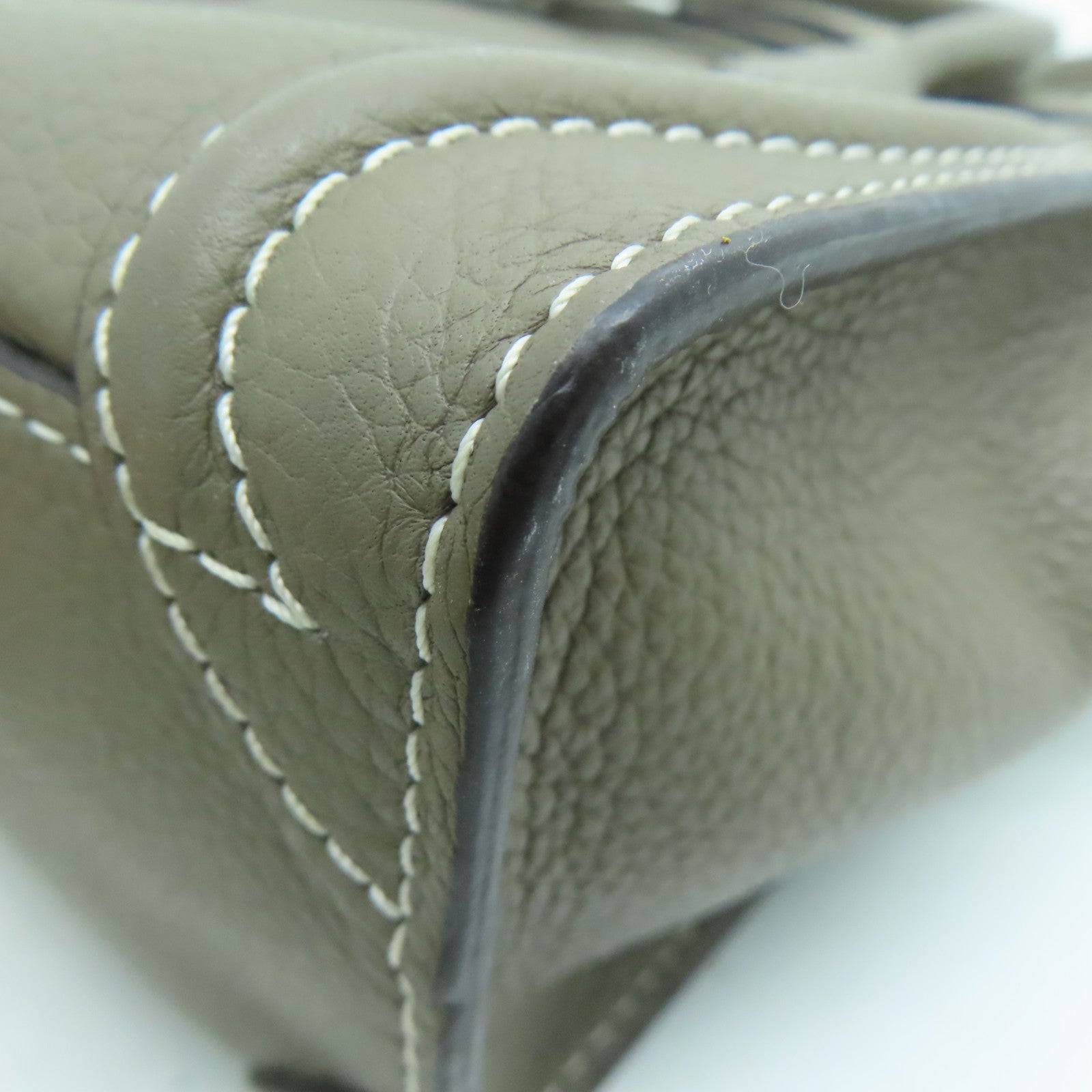 CELINE 【激減優惠】牛皮皮革Nano Luggage銀扣手挽肩背兩用袋灰色