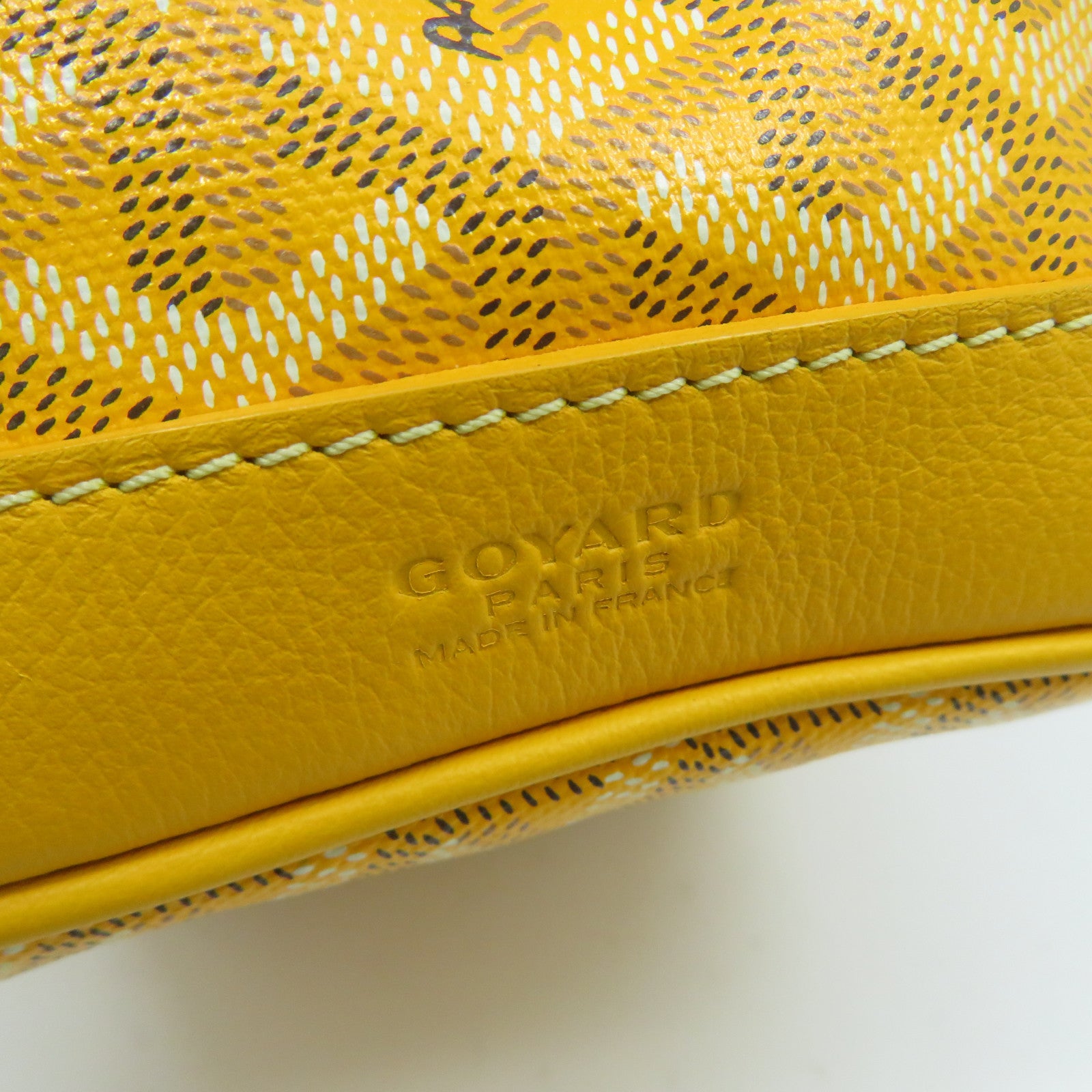 GOYARD 塗層帆布Petit Plot銀扣肩背袋黃色