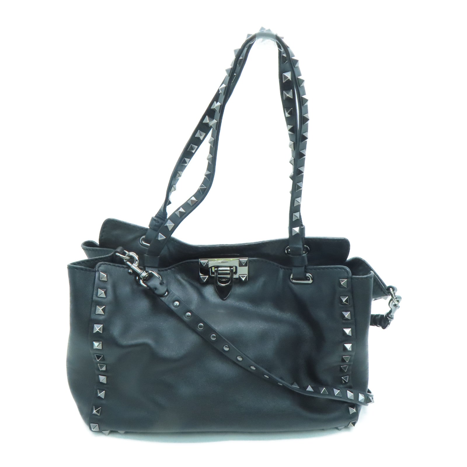 Valentino 牛皮皮革Shoulder Bag手挽肩背两用袋黑色