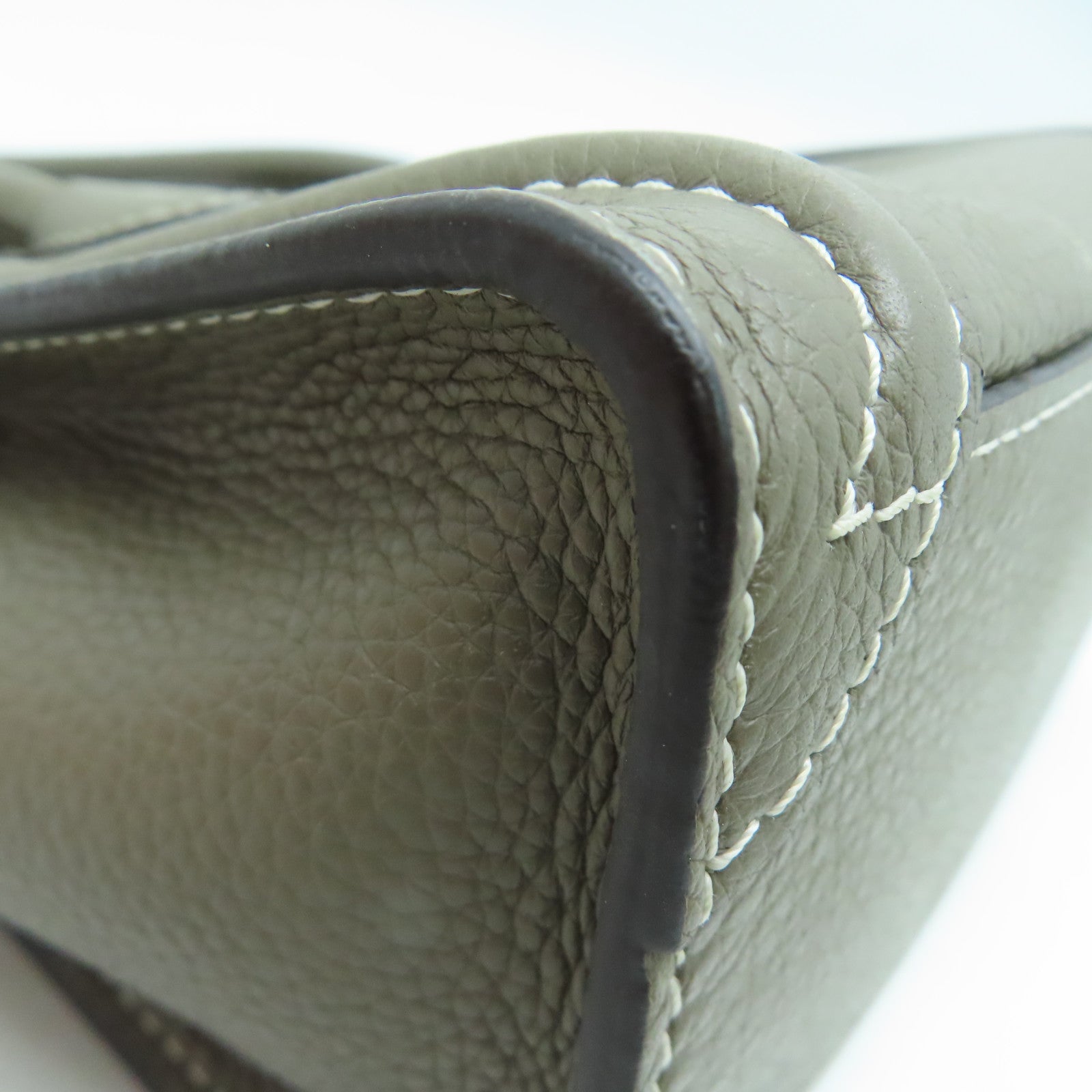 CELINE 【激減優惠】牛皮皮革Nano Luggage銀扣手挽肩背兩用袋灰色