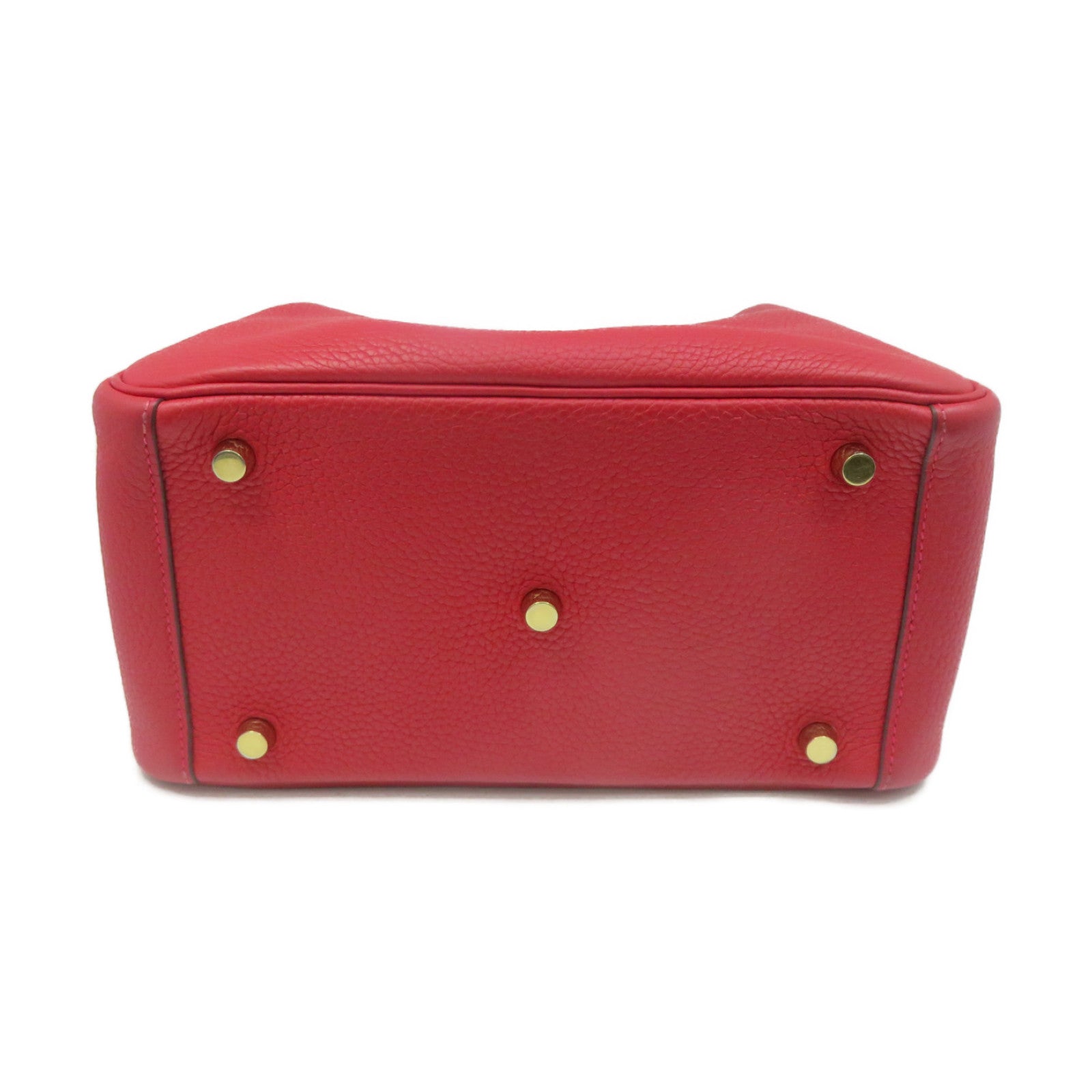 HERMES Clemence皮革 Lindy 26 Shoulder Bag金扣肩背袋Q5紅色