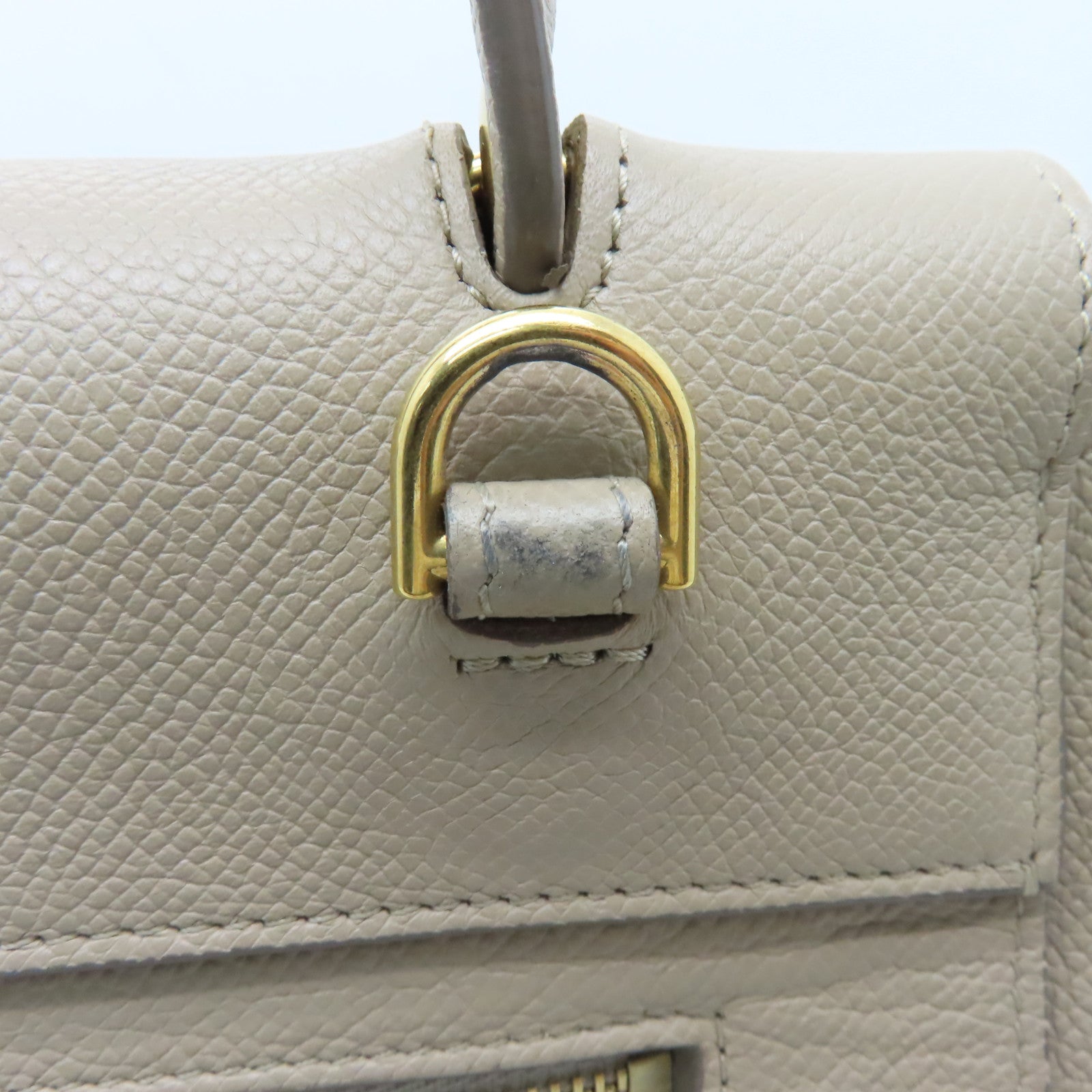 CELINE 牛皮皮革Belt Bag金扣手挽肩背兩用袋米色