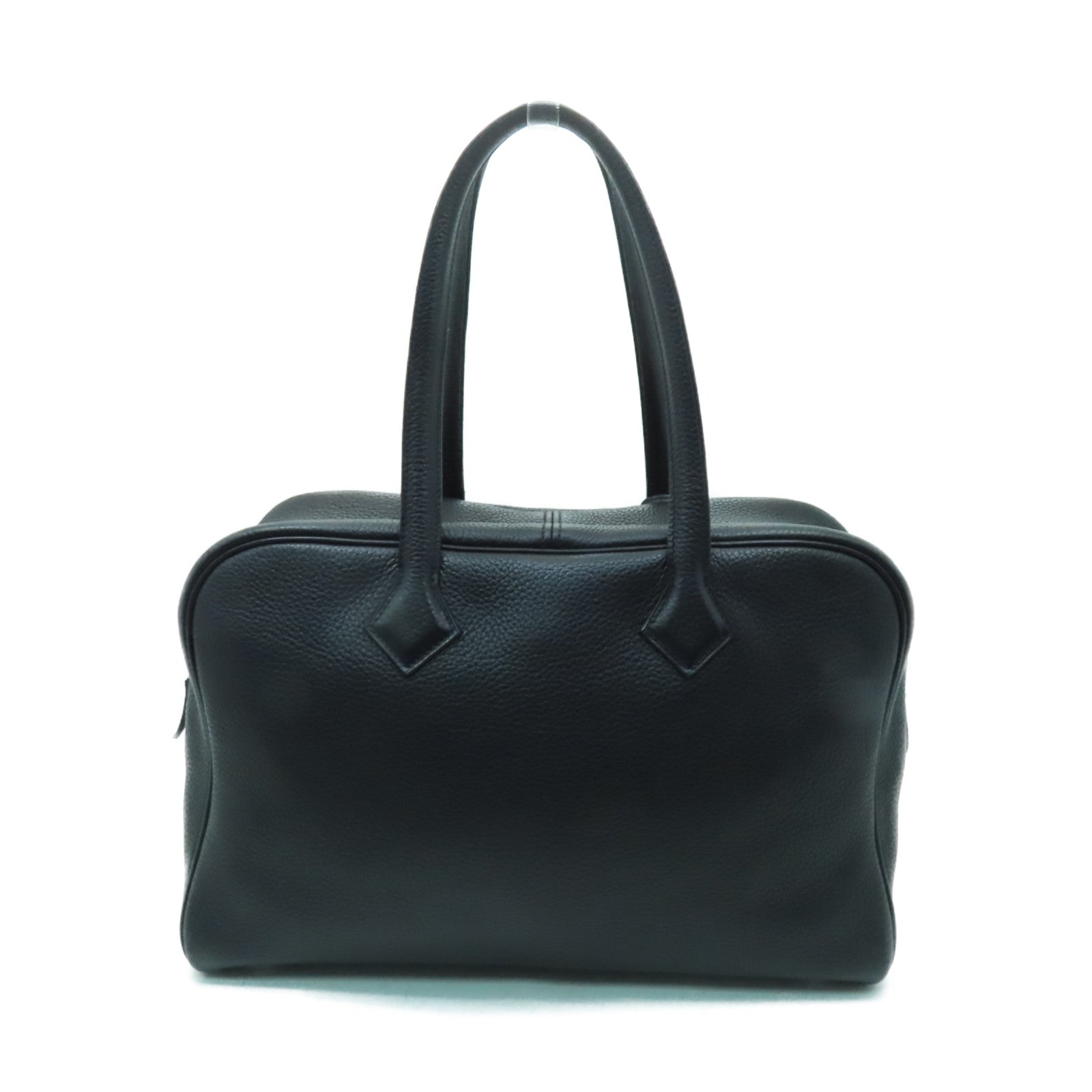 HERMES Clemence皮革Victoria銀扣肩背袋黒色