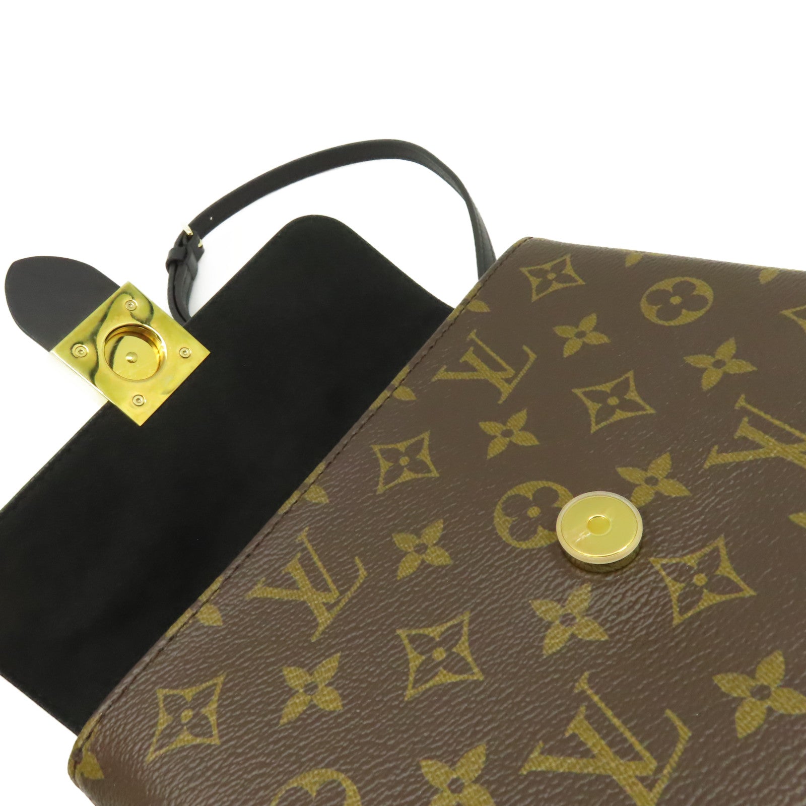 LOUIS VUITTON Monogram Lockit BB 2Way Shoulder Bag金扣手挽肩兩用袋啡色/黑色
