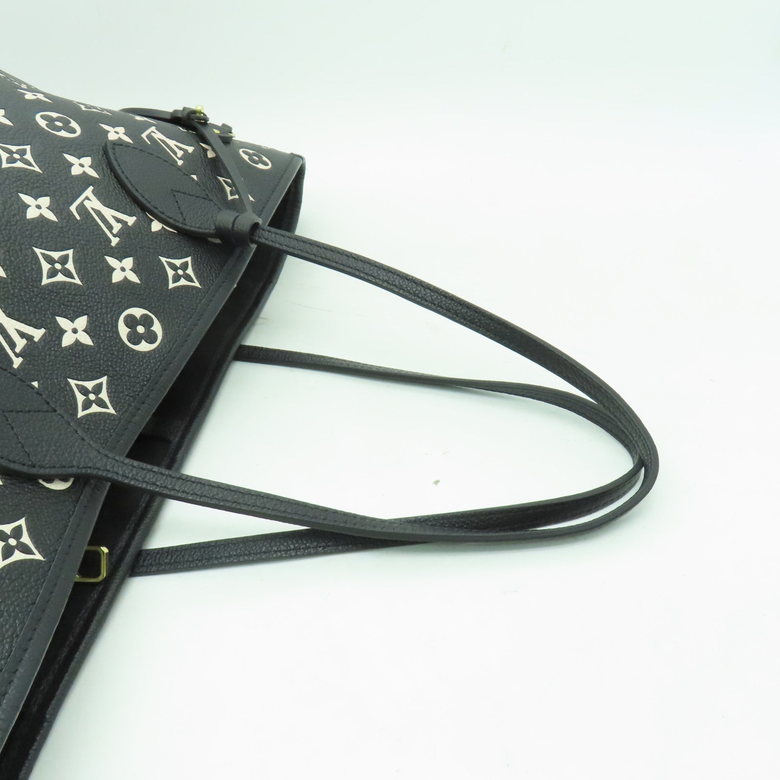 LOUIS VUITTON Monogram Empreinte Neverfull MM金扣手挽袋黒色/白色/粉紅色