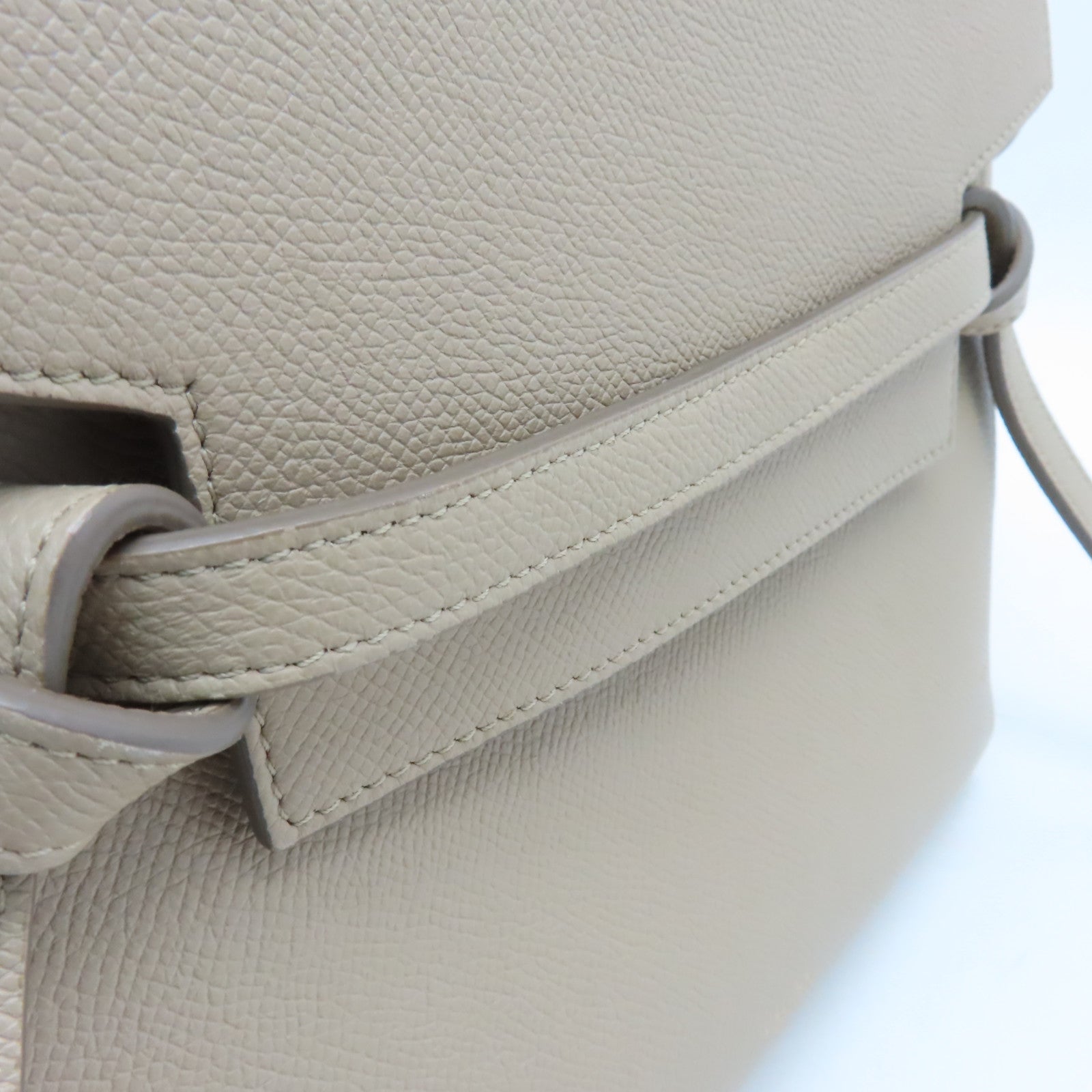 CELINE 牛皮皮革Belt Bag金扣手挽肩背兩用袋米色