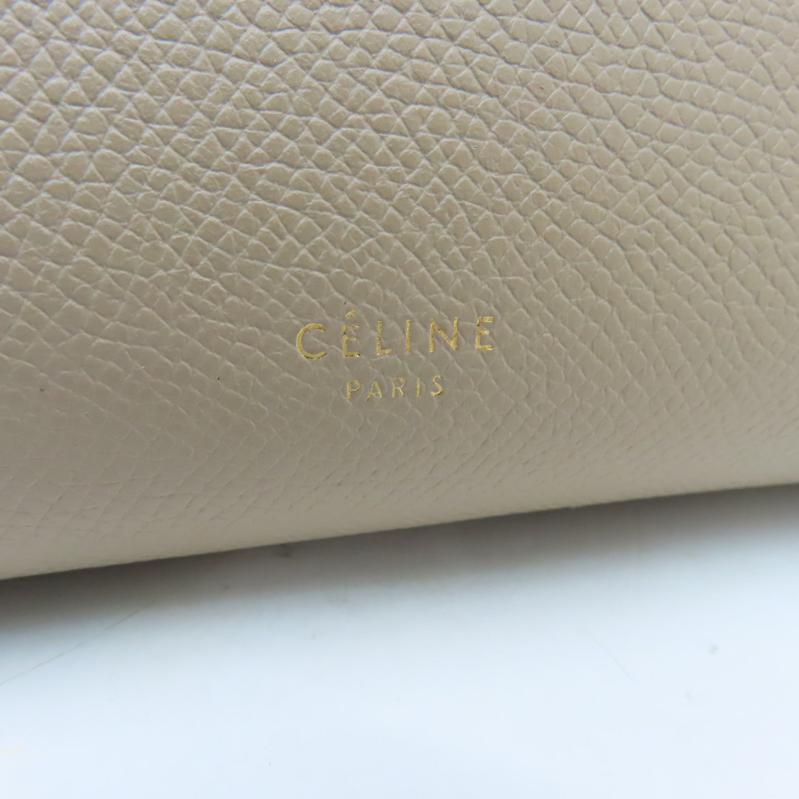 CELINE 牛皮皮革Belt Bag金扣手挽肩背兩用袋米色