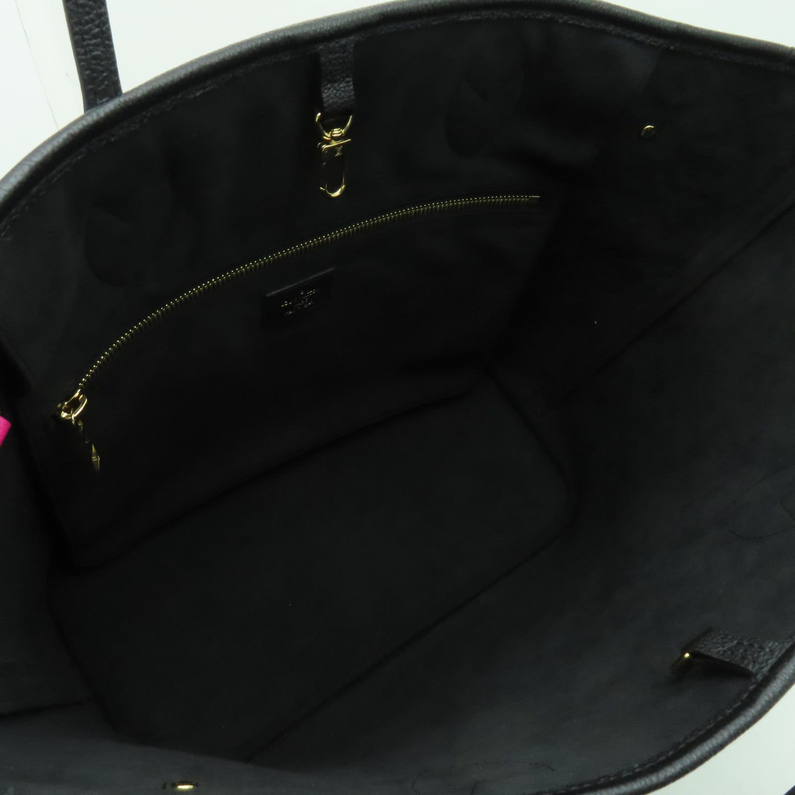 LOUIS VUITTON Monogram Empreinte Neverfull MM金扣手挽袋黒色/白色/粉紅色