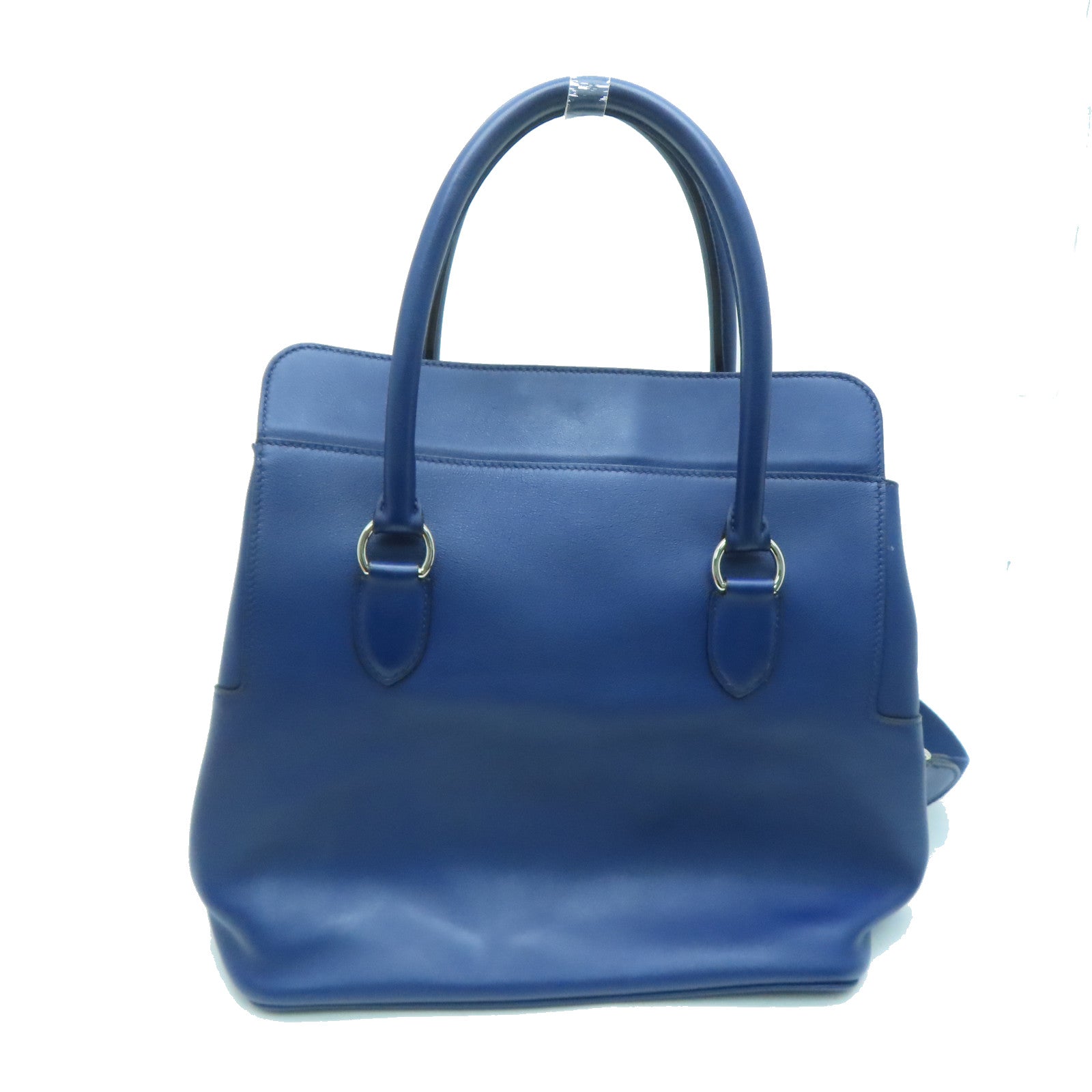 HERMES 【Sharp Discount】Evercolor Leather Toolbox 26 Silver Buckle Handle Shoulder Back Dual-purpose Bag Blue