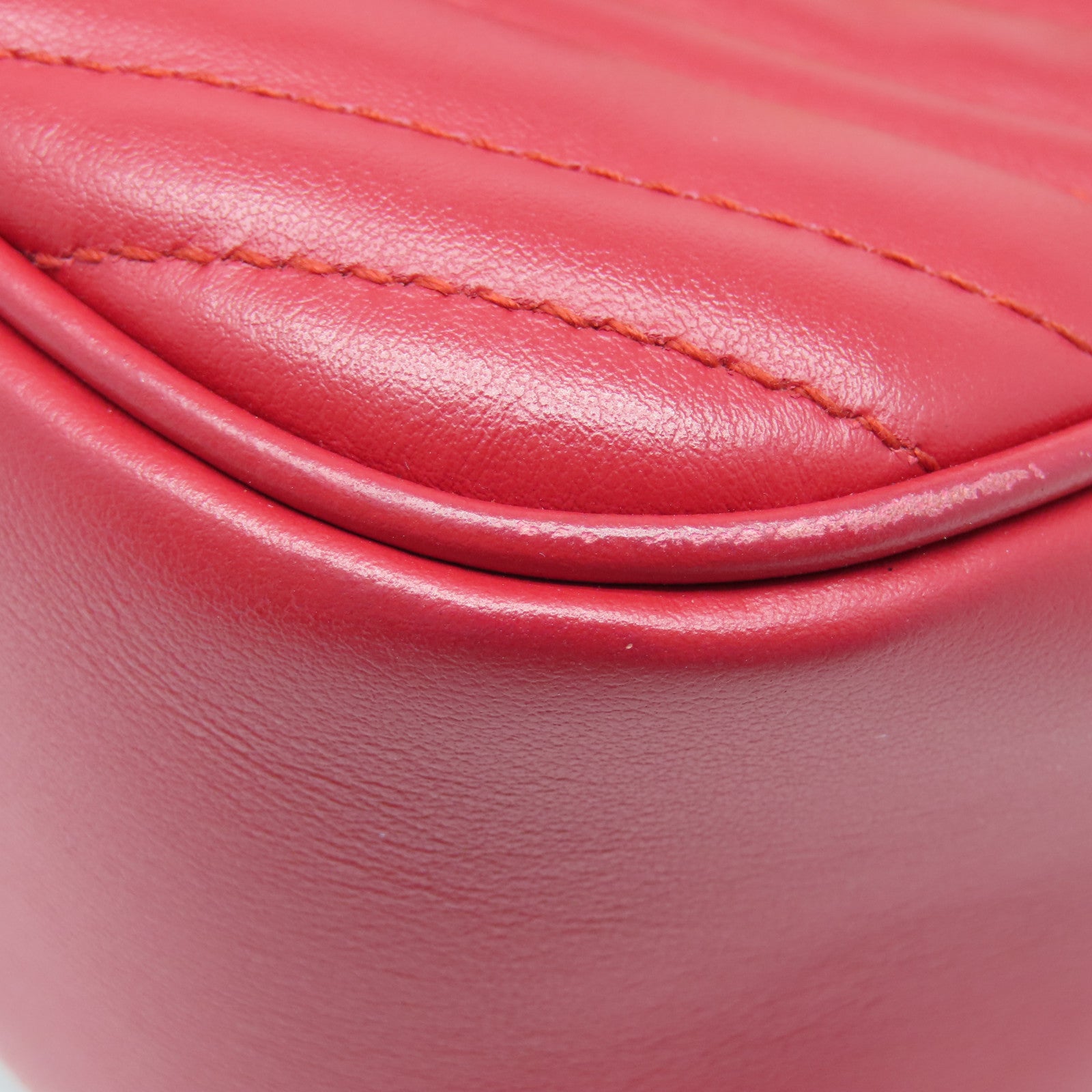 GUCCI 牛皮皮革Shoulder Bag金扣肩背袋红色